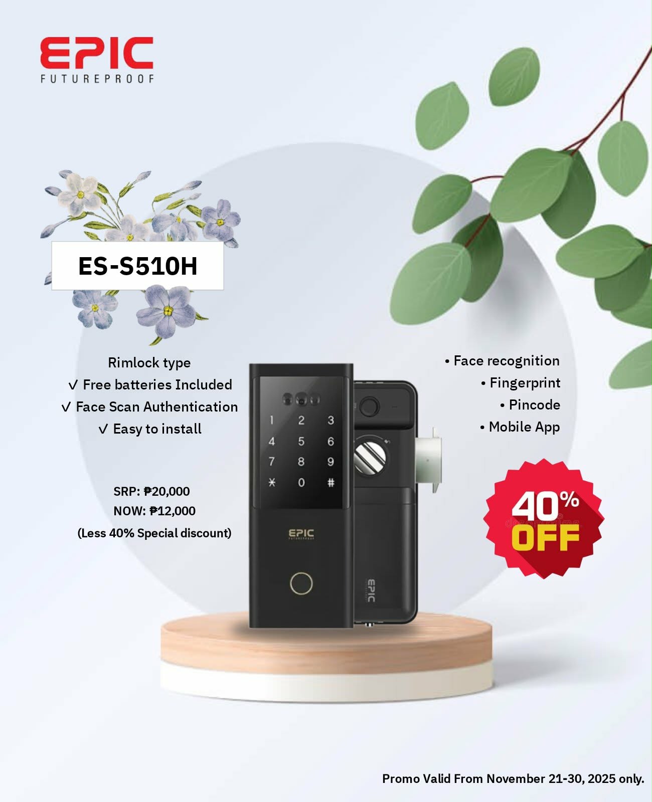 Epic Digital Door Lock Philippines Facebook ad: EXTENDED CHRISTMAS SALE on these models.