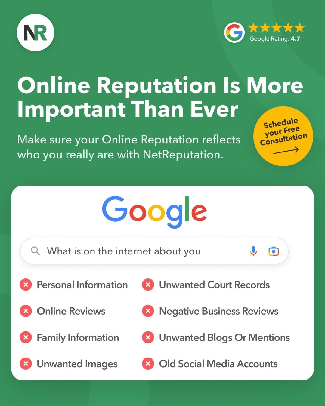 NetReputation Facebook ad