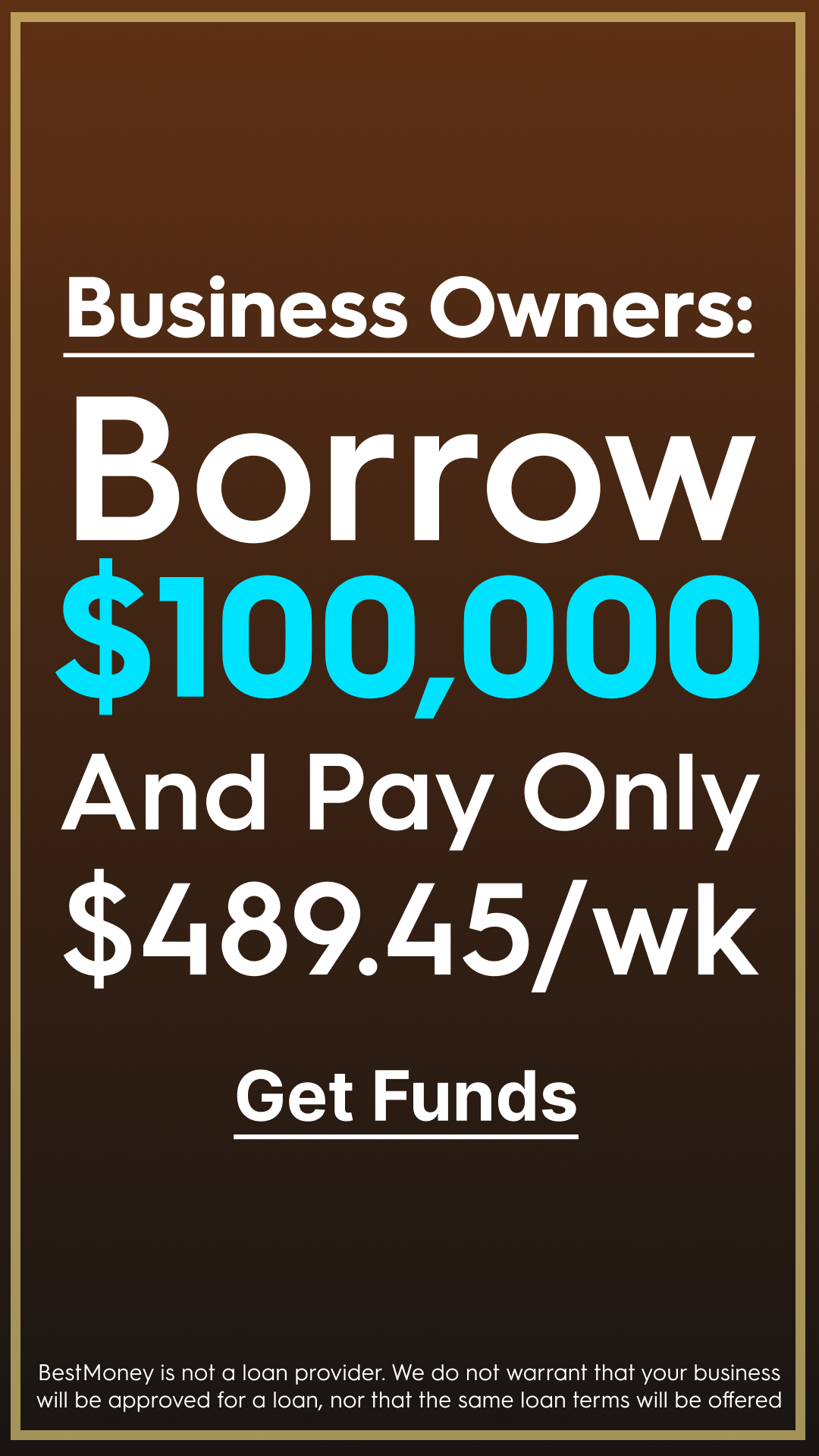 BestMoney.com - Business Loans Facebook ad