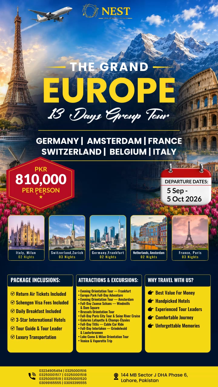 Nest Immigration Facebook ad: LUXURY EUROPE TOUR