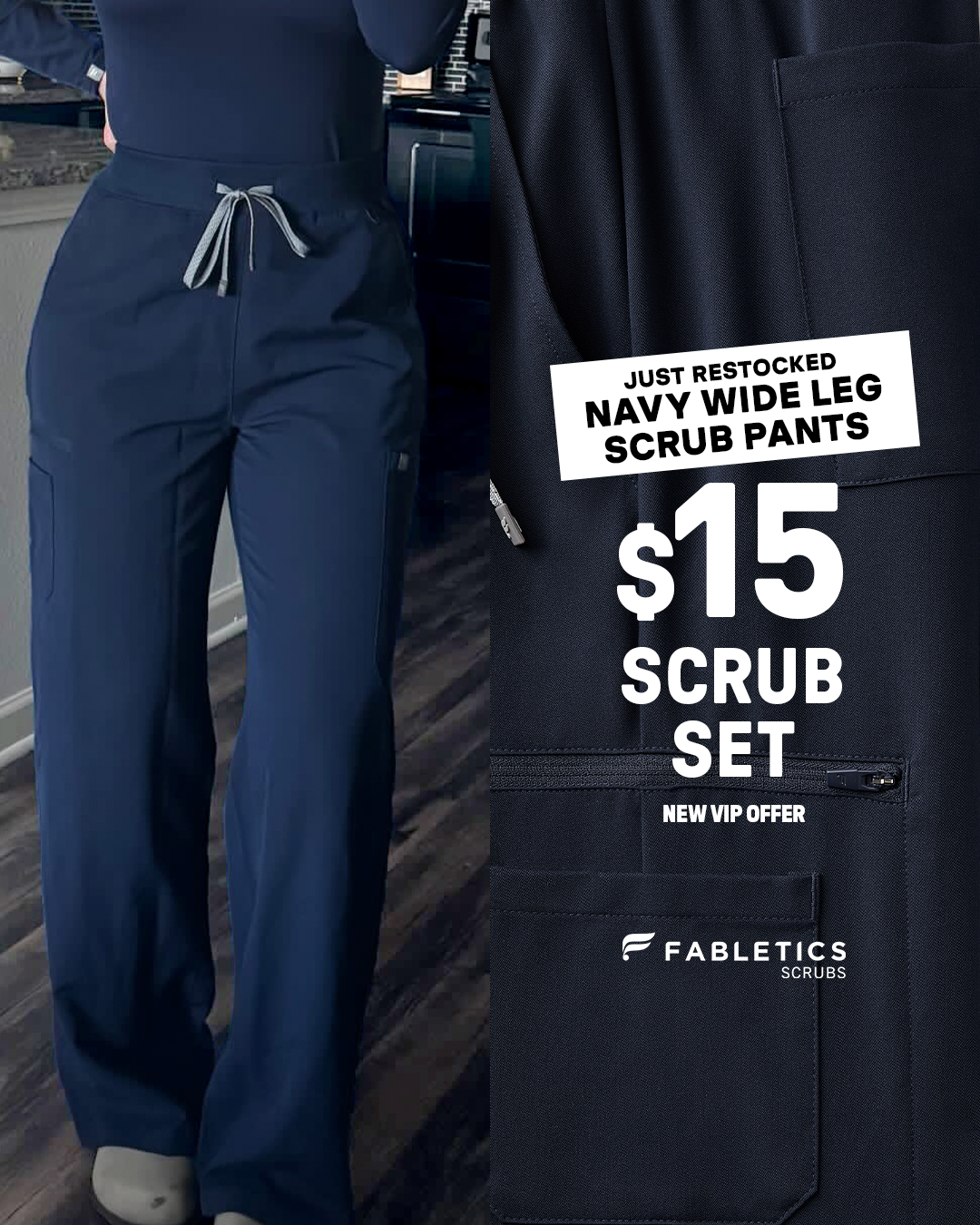 Fabletics Scrubs Facebook ad