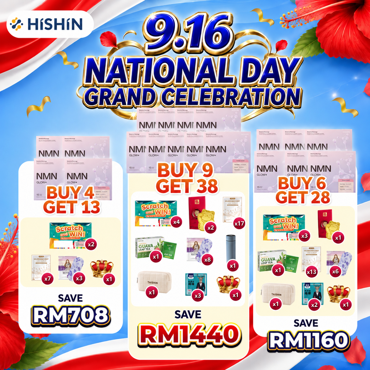 Hishin NMN Glow+ Facebook ad: Order now & get 50% OFF!