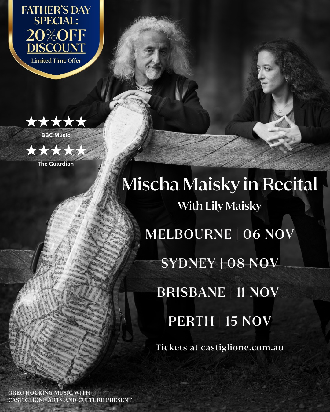 Castiglione Arts Facebook ad: Mischa Maisky in Recital | Castiglione