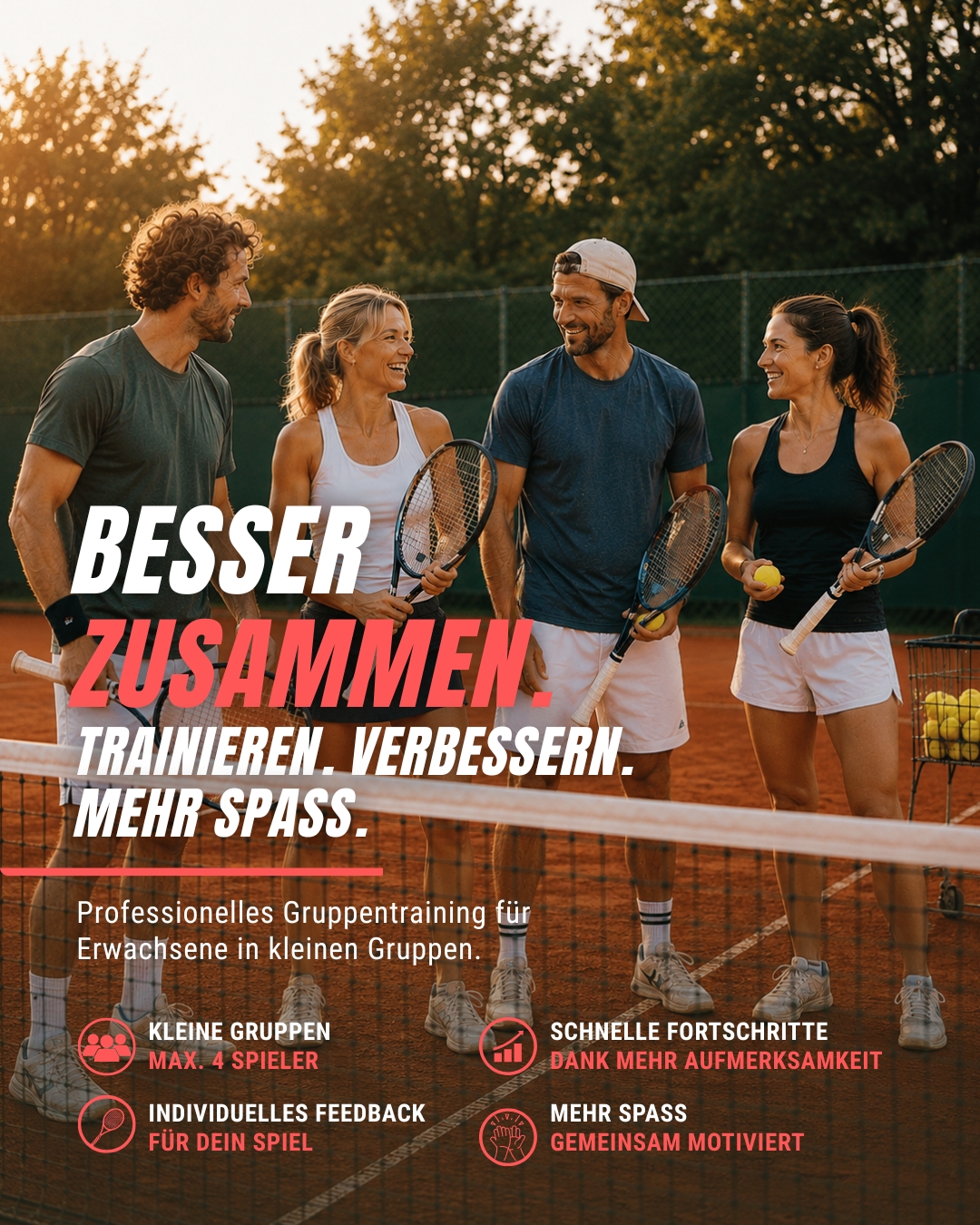 Tennisschule und Akademie Mitteldeutschland Facebook ad: Gruppentraining Classic