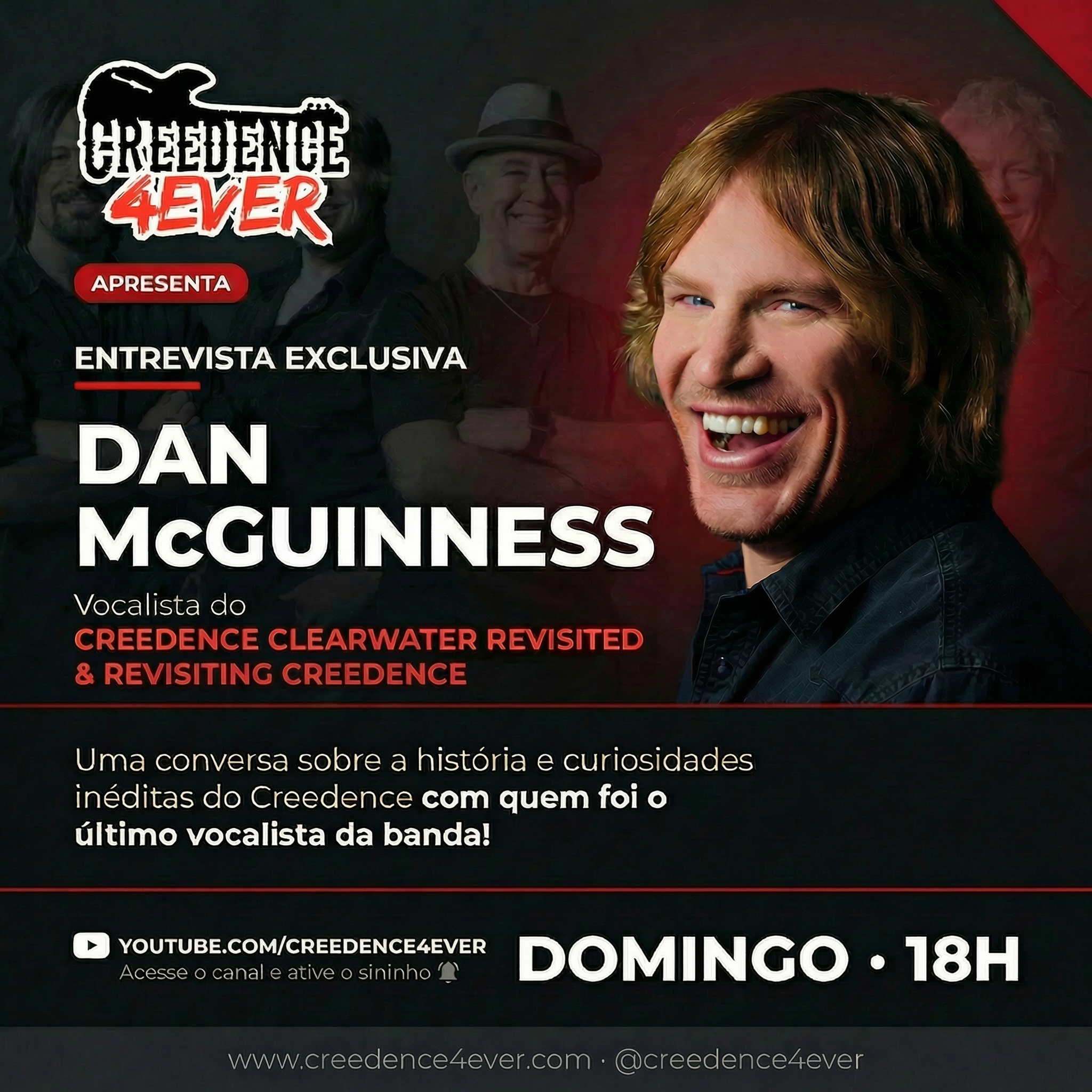 Creedence 4Ever Facebook ad: ENTREVISTA COM O VOCALISTA ATUAL DO CREEDENCE - DOMINGO 18H
