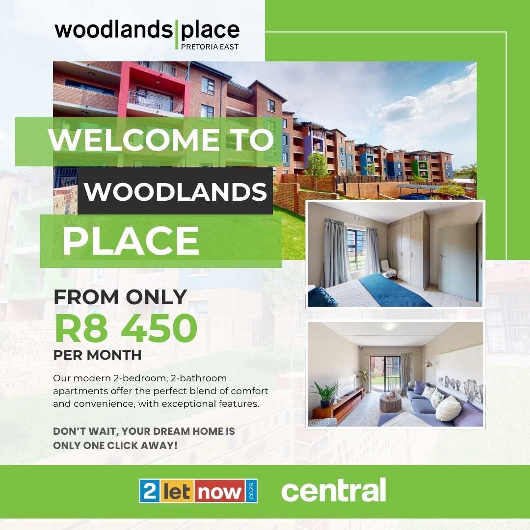 2letnow.co.za Facebook ad: Your Dream Home Awaits at Woodlands Place! Act Now!