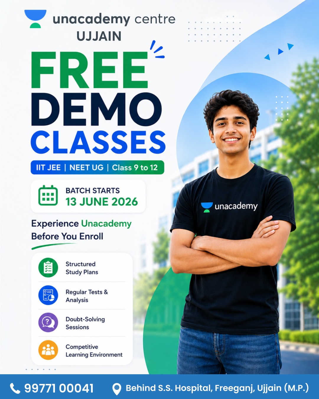 Unacademy Centre Ujjain Facebook ad: ๐๐ฎ๐๐๐๐ฌ๐ฌ ๐ข๐ง ๐๐จ๐ฆ๐ฉ๐๐ญ๐ข๐ญ๐ข๐ฏ๐ ๐๐ฑ๐๐ฆ๐ฌโฆ
