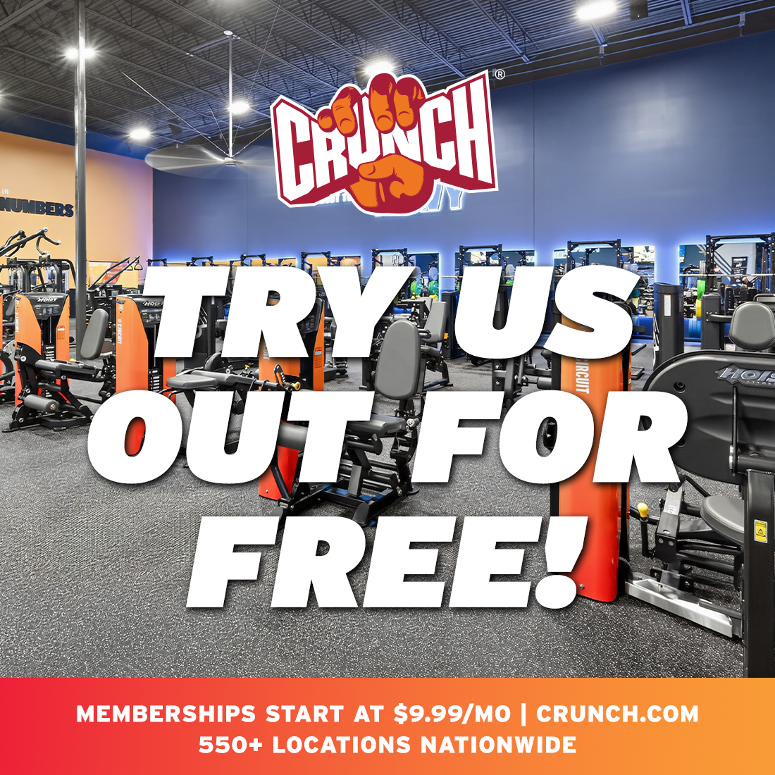 Crunch Fitness Facebook ad