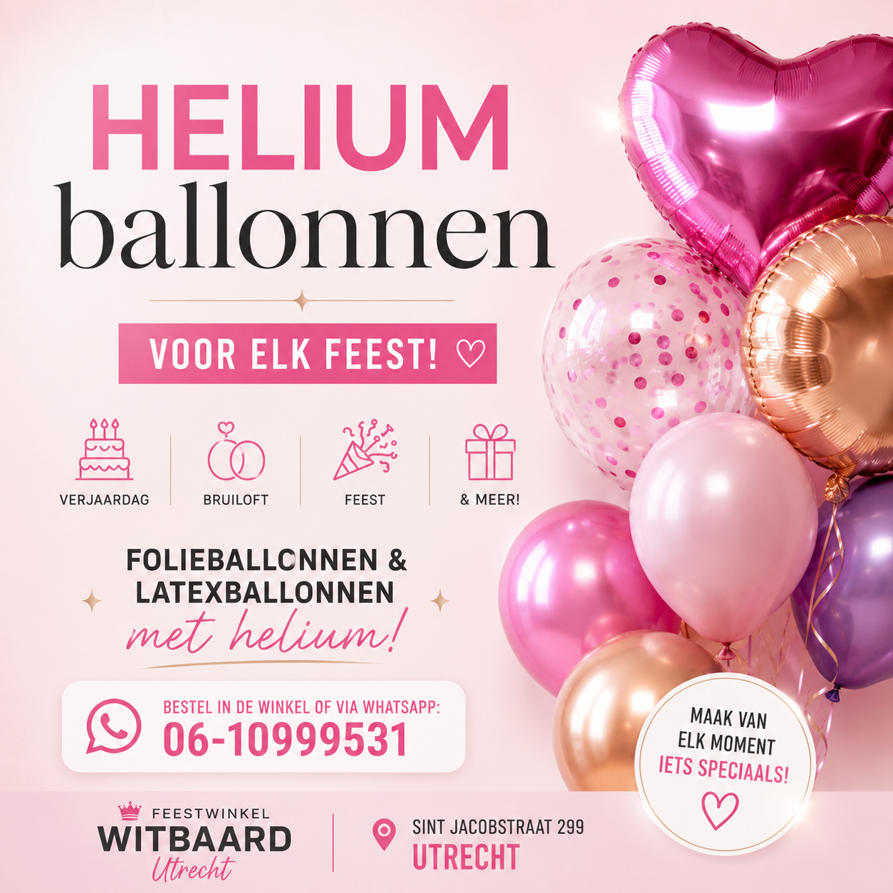 Feestwinkel Witbaard Utrecht Facebook ad: Ballonnen nodig?
