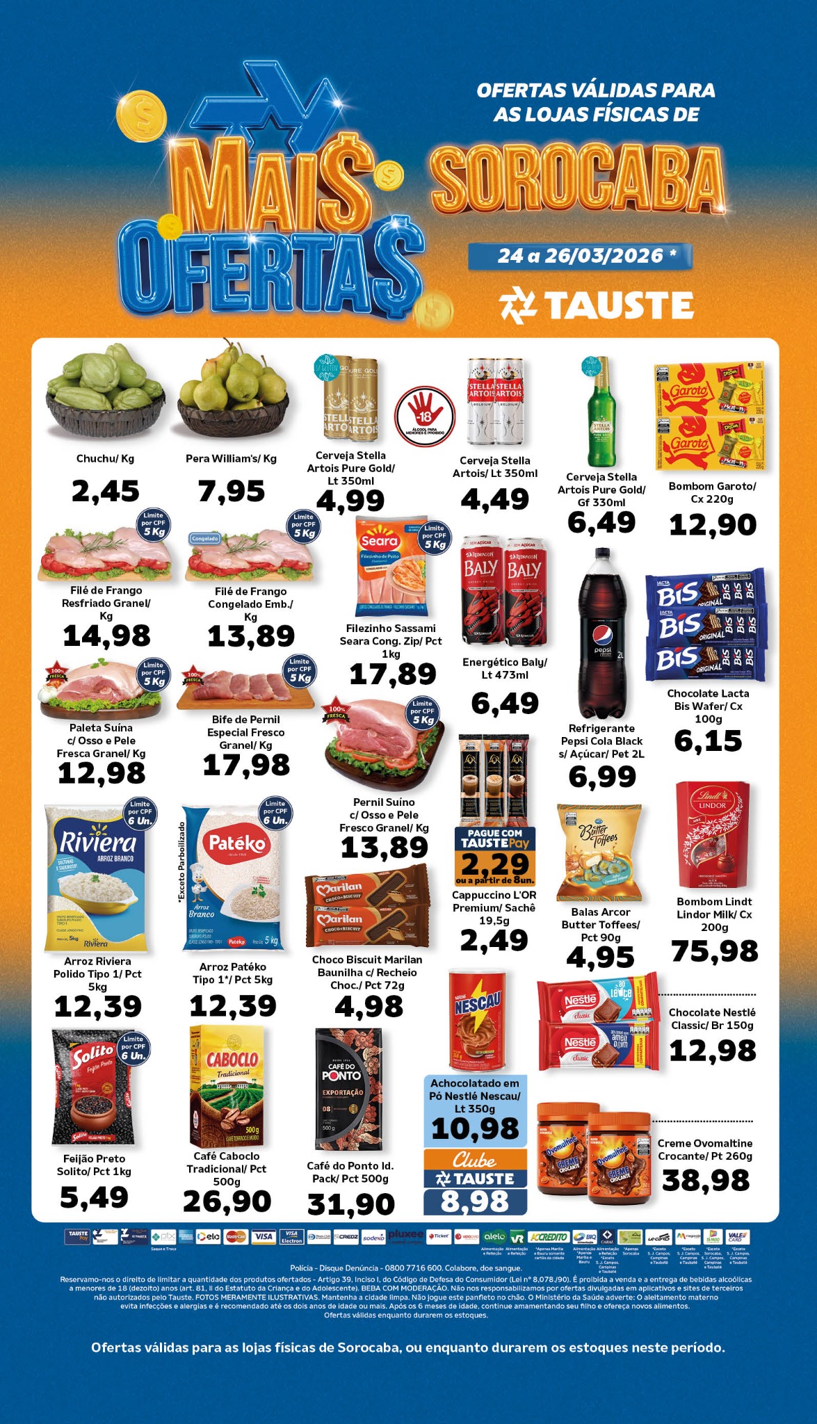 Tauste Supermercados Facebook ad from Mar 24, 2026