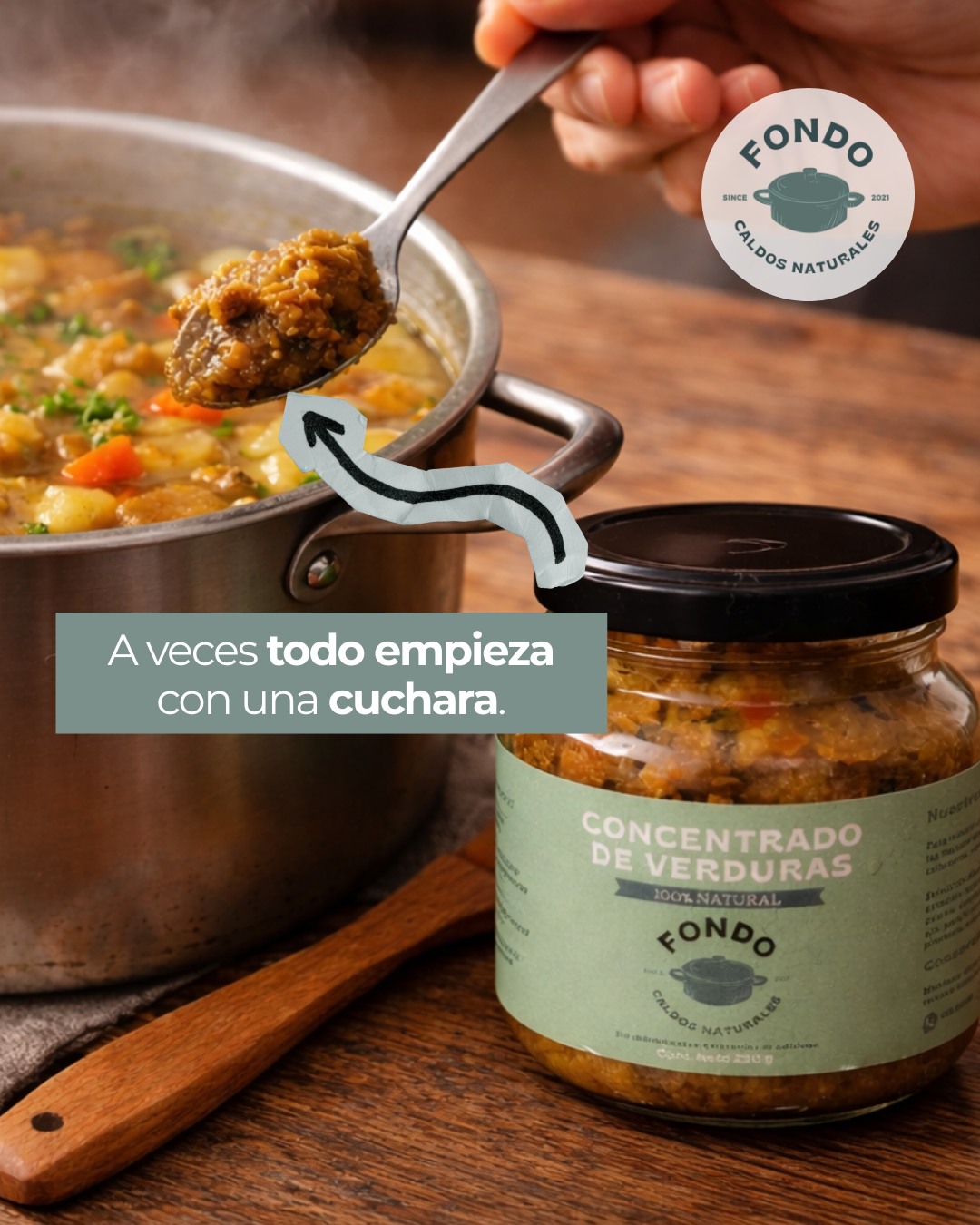 Fondo Facebook ad: Una cucharada puede cambiar todo.
