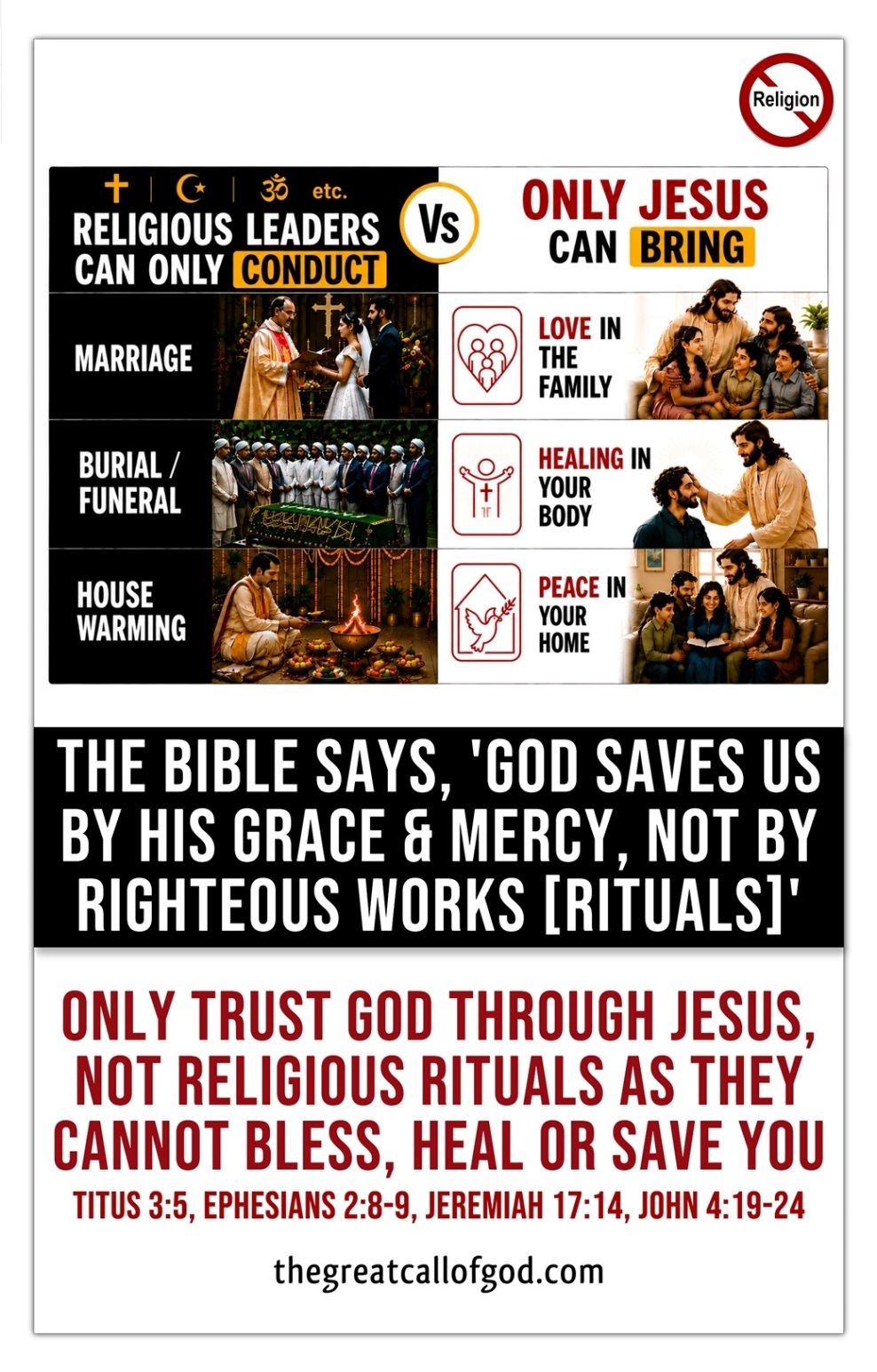 The Great Call of God Facebook ad: RELIGIOUS LEADERS & RELIGIOUS RITUALS CANNOT SAVE YOU