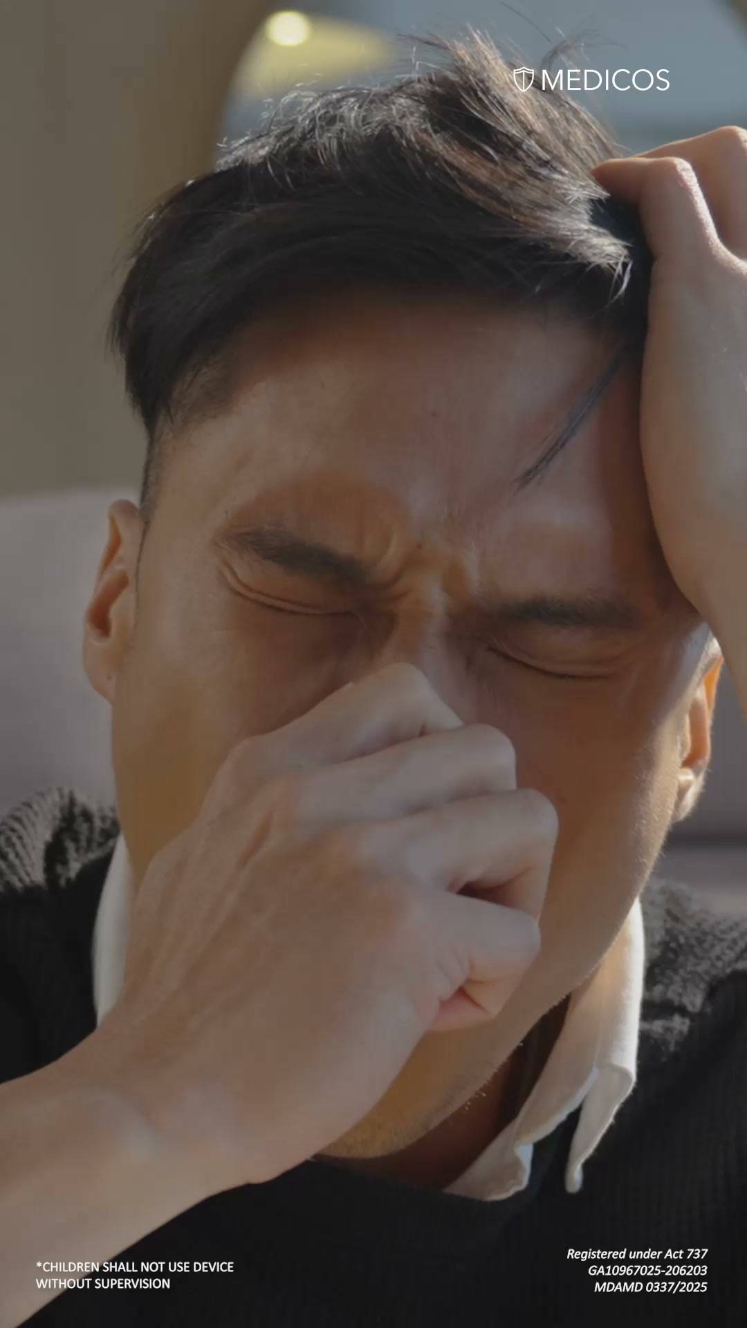 MEDICOS Facebook ad: Having the flu means a day of suffering.