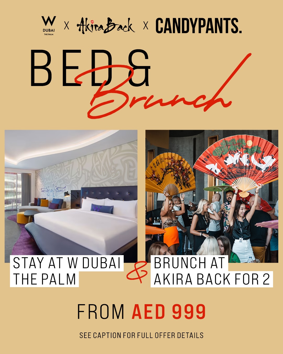 Candypants Dubai Facebook ad: Stay the night, wake up, and brunch at…