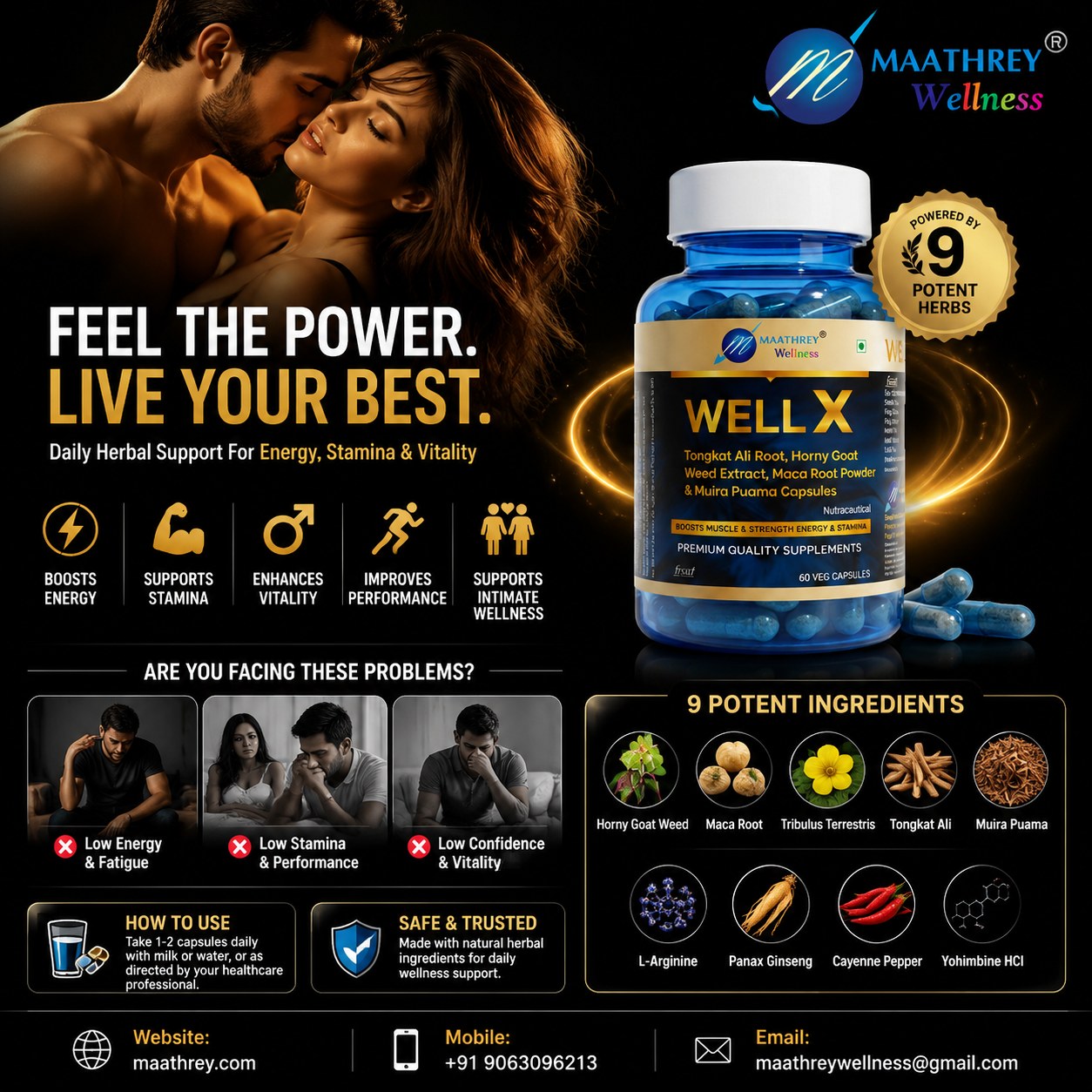 Maathrey Wellness Facebook ad: Feel the Power.