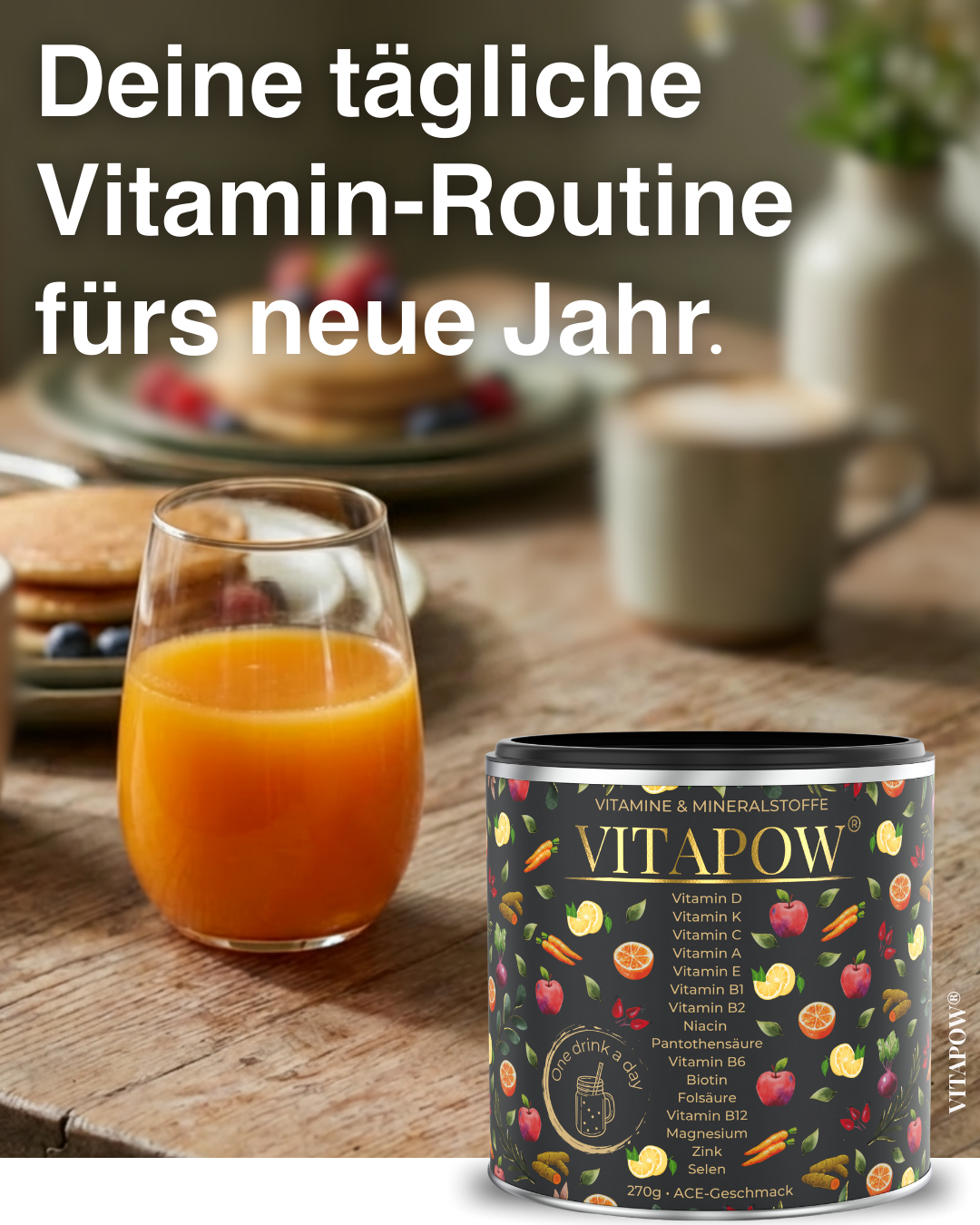 Vitapow Facebook ad: Eine gesunde Routine sollte vor allem eines sein…
