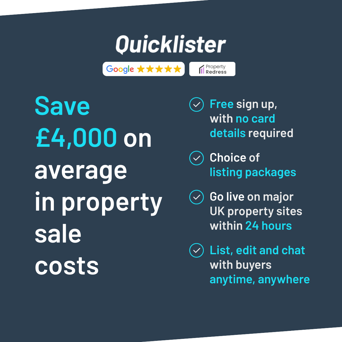 Quicklister Facebook ad: Take control of your property listing