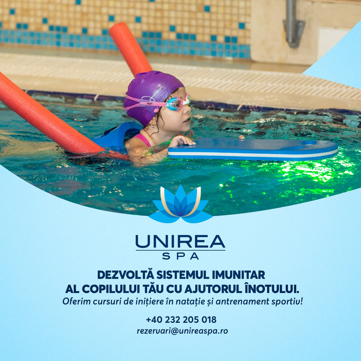 Hotel Unirea Iasi Facebook ad: Cursuri de înot