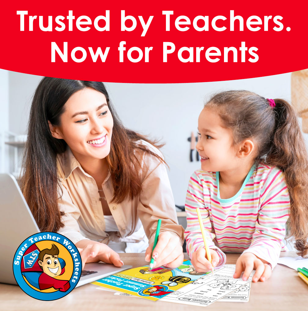 Super Teacher Worksheets Facebook ad