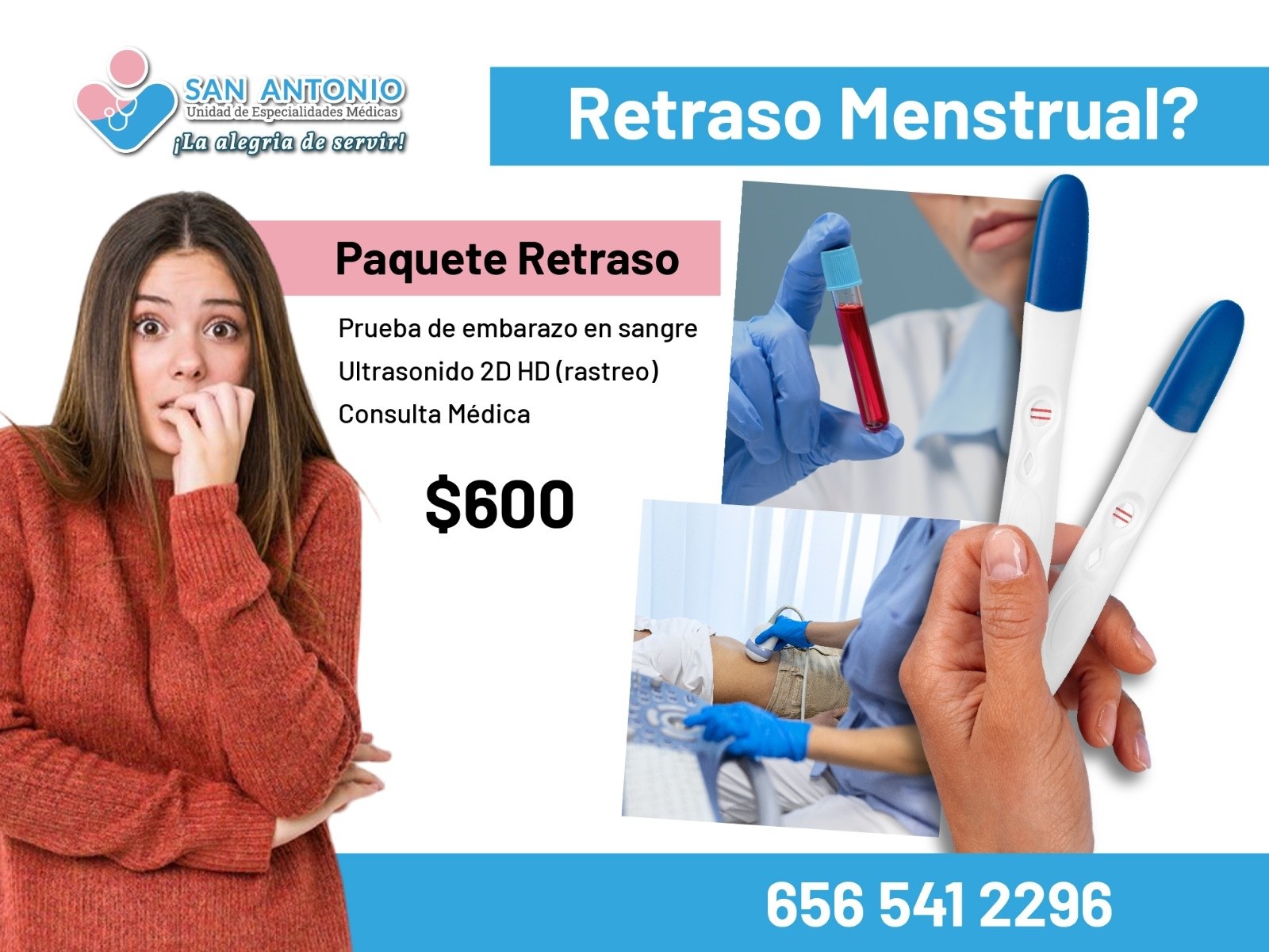 Unidad de Especialidades Medicas San Antonio Facebook ad: PAQUETE RETRASO: $600
