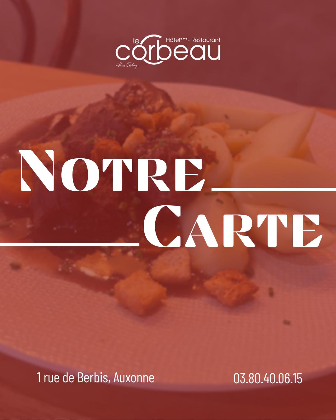 Hôtel Restaurant Le Corbeau Facebook ad: Nouvelle carte dans notre restaurant