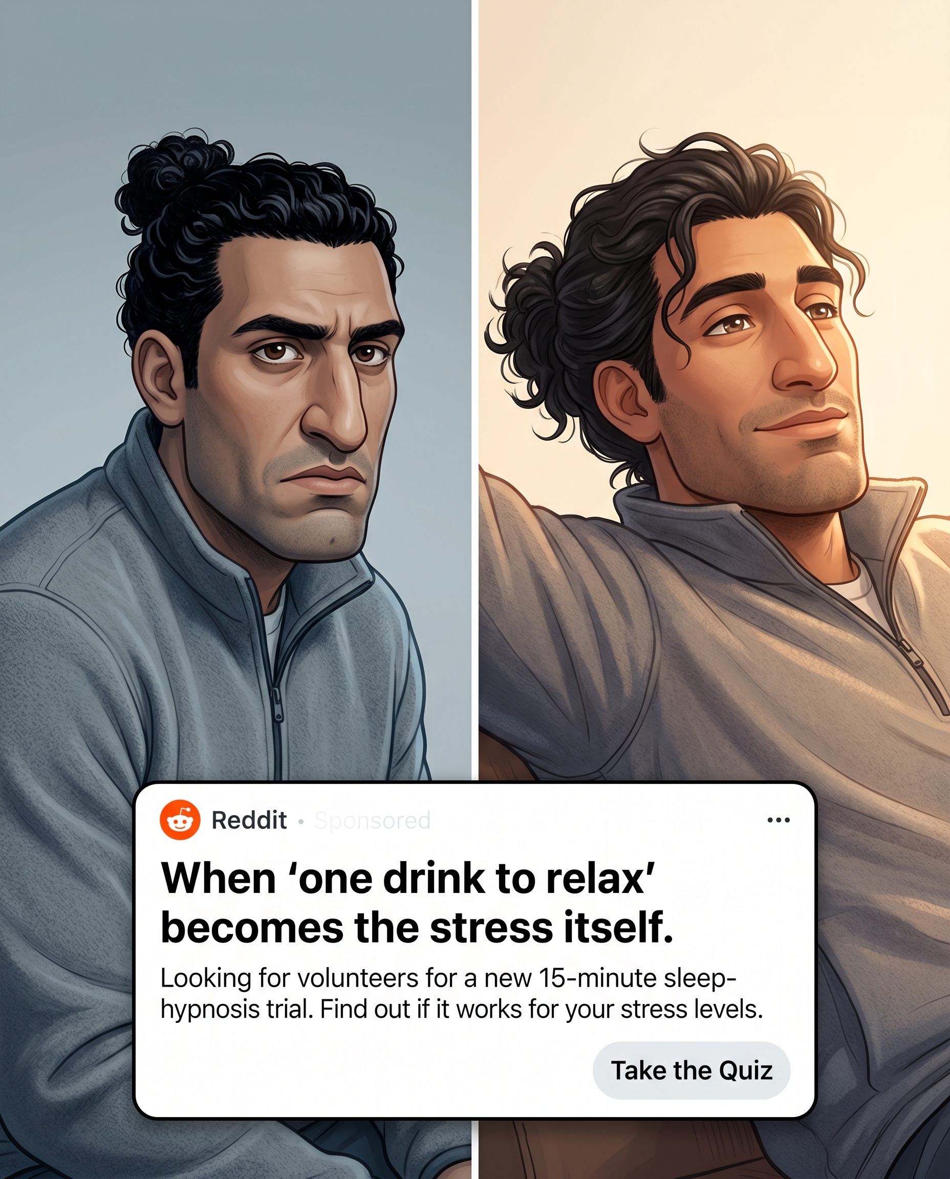 Hypnosis to Stop Drinking Facebook ad