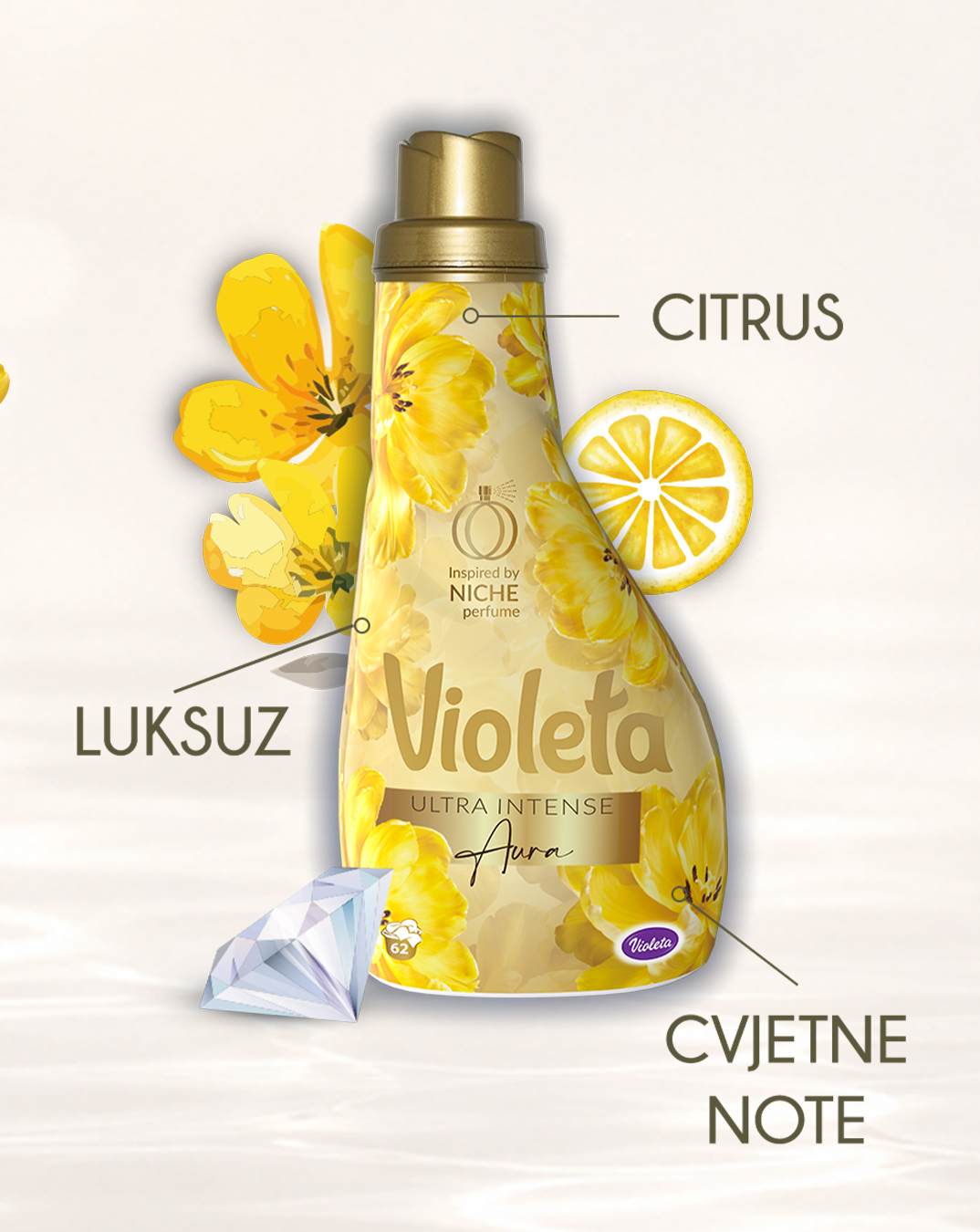 Violeta Fabric Care Facebook ad: Luminous Luxury.
