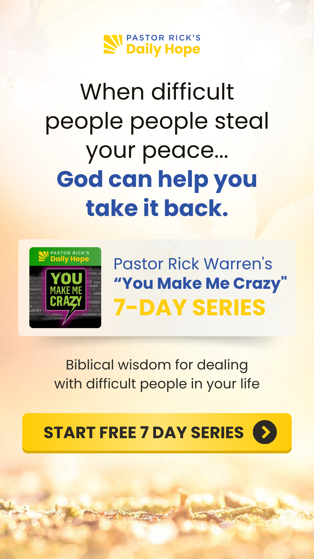 Pastor Rick Warren Facebook ad