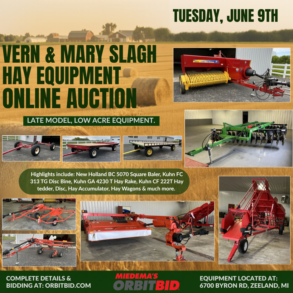 Orbitbid.com Facebook ad: Orbitbid.com - Vern & Mary Slagh Hay Equipment - Current…
