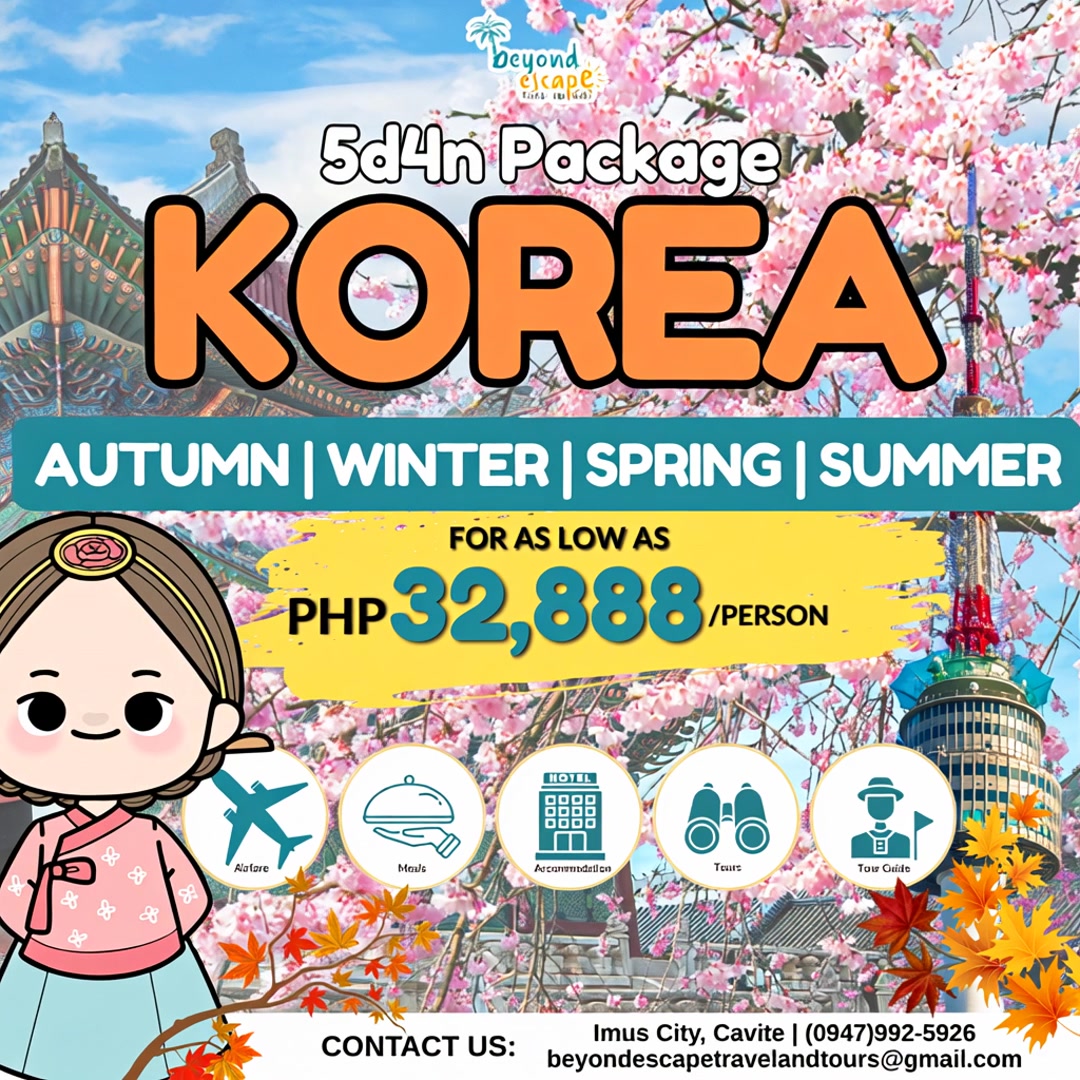 Beyond Escape Travel and Tours Facebook ad: KOREA IN EVERY SEASON