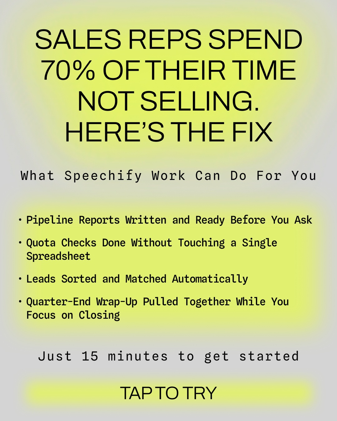 Speechify Work Facebook ad