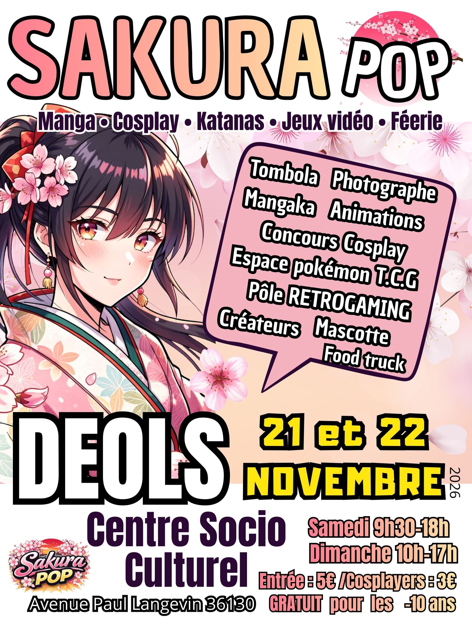 Sakura POP Facebook ad: DÉOLS, UN NOUVEAU RENDEZ-VOUS MANGA ARRIVE!