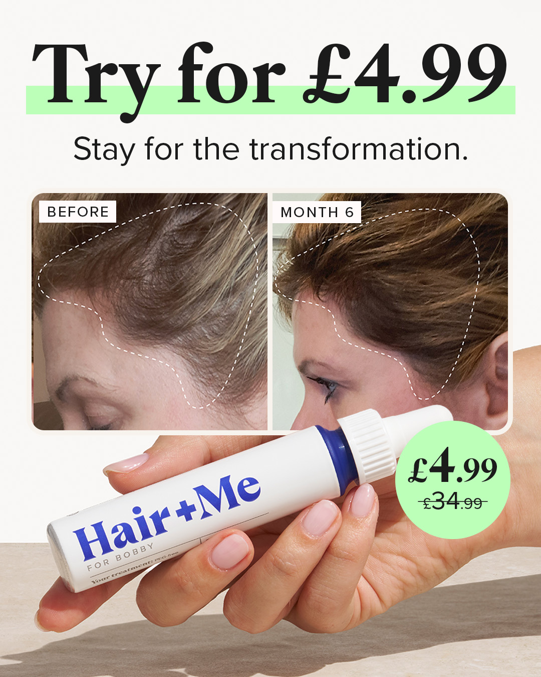 Hair + Me Facebook ad