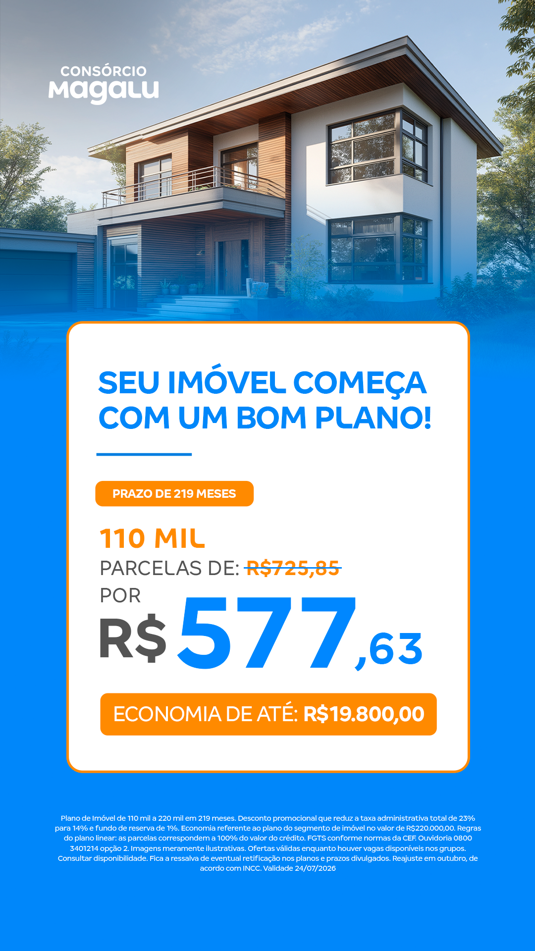 Consórcio Magalu Facebook ad from Jul 10, 2026