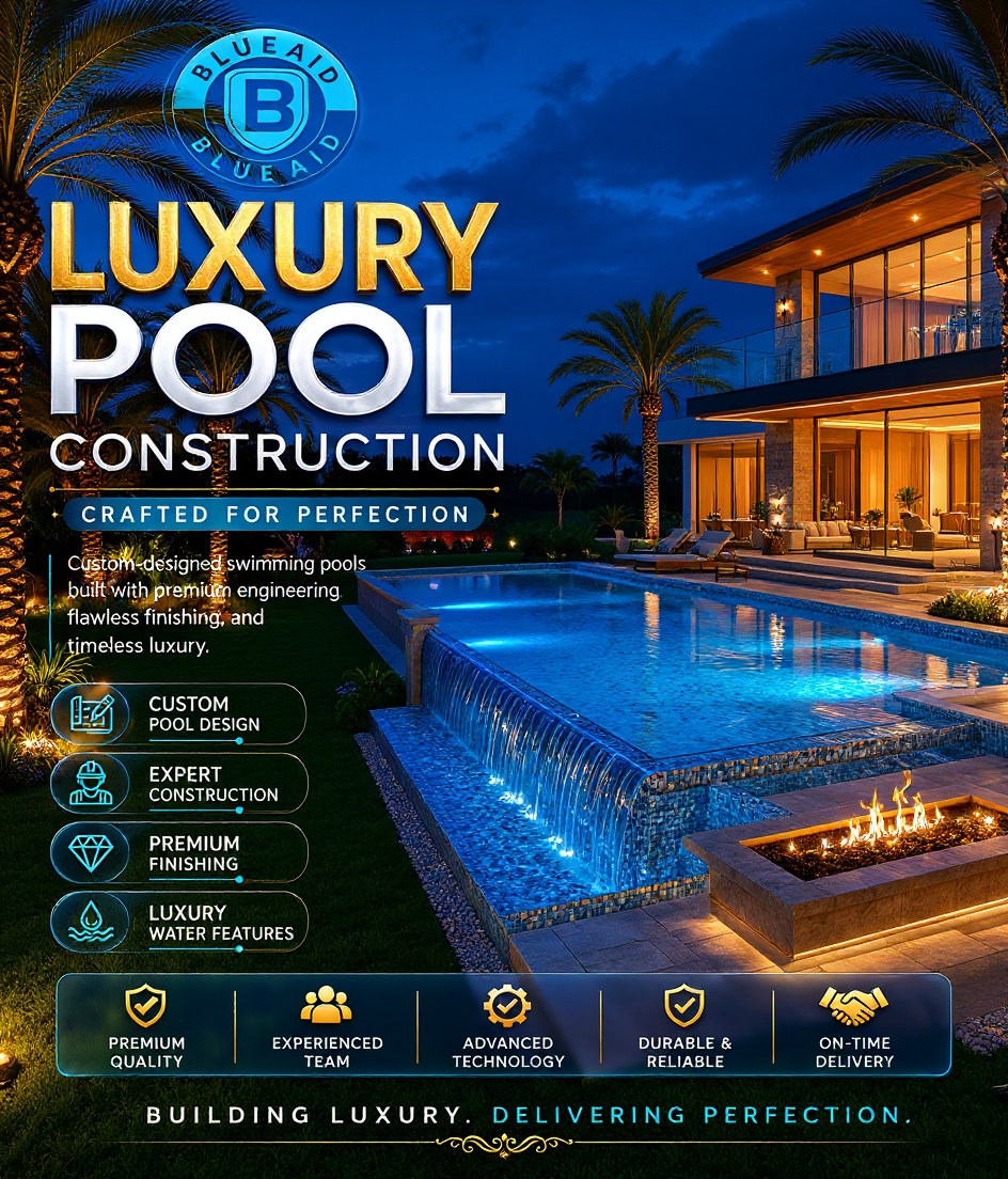 BlueAid Facebook ad: Your Backyard, Your Private Resort