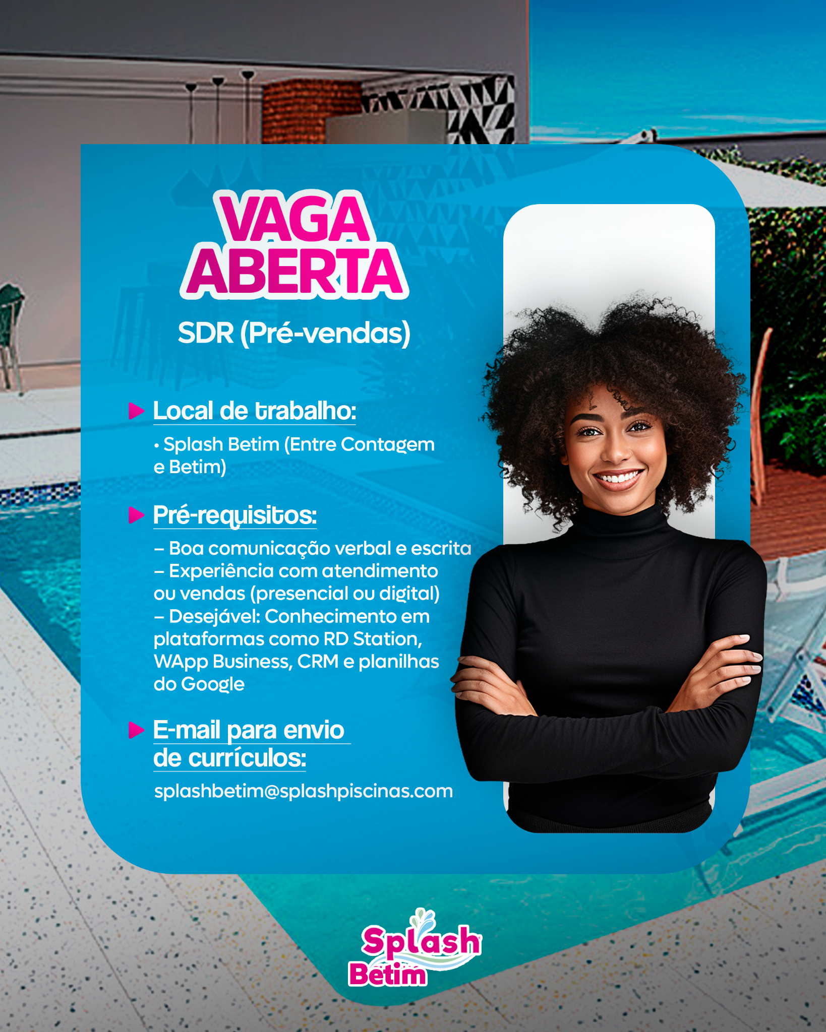 Splash Piscinas Betim Facebook ad: FALE CONOSCO