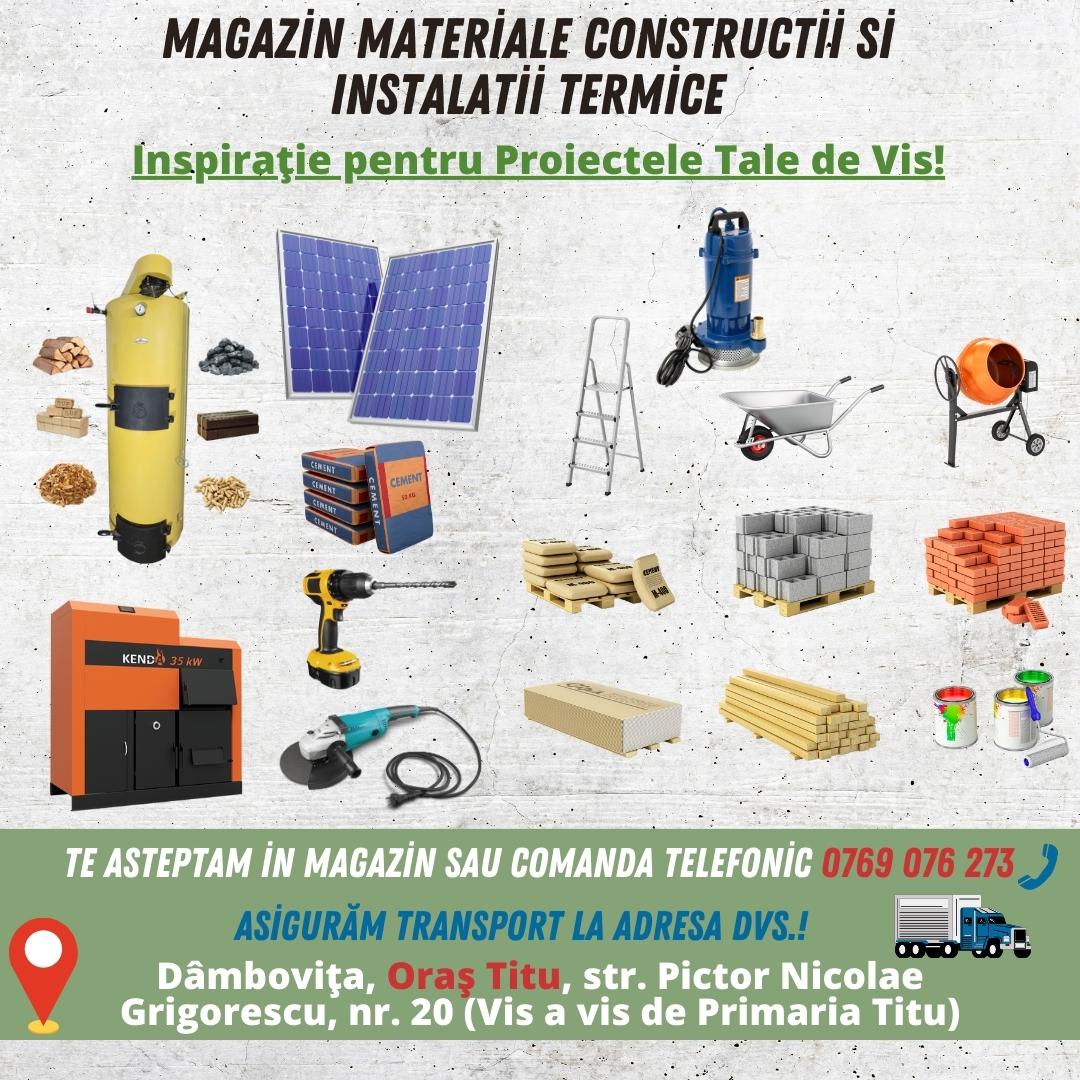 Magazin materiale constructii si instalatii termice - TOMA-VIV Facebook ad: Te asteptam in magazin sau comanda telefonic 0769.076.273