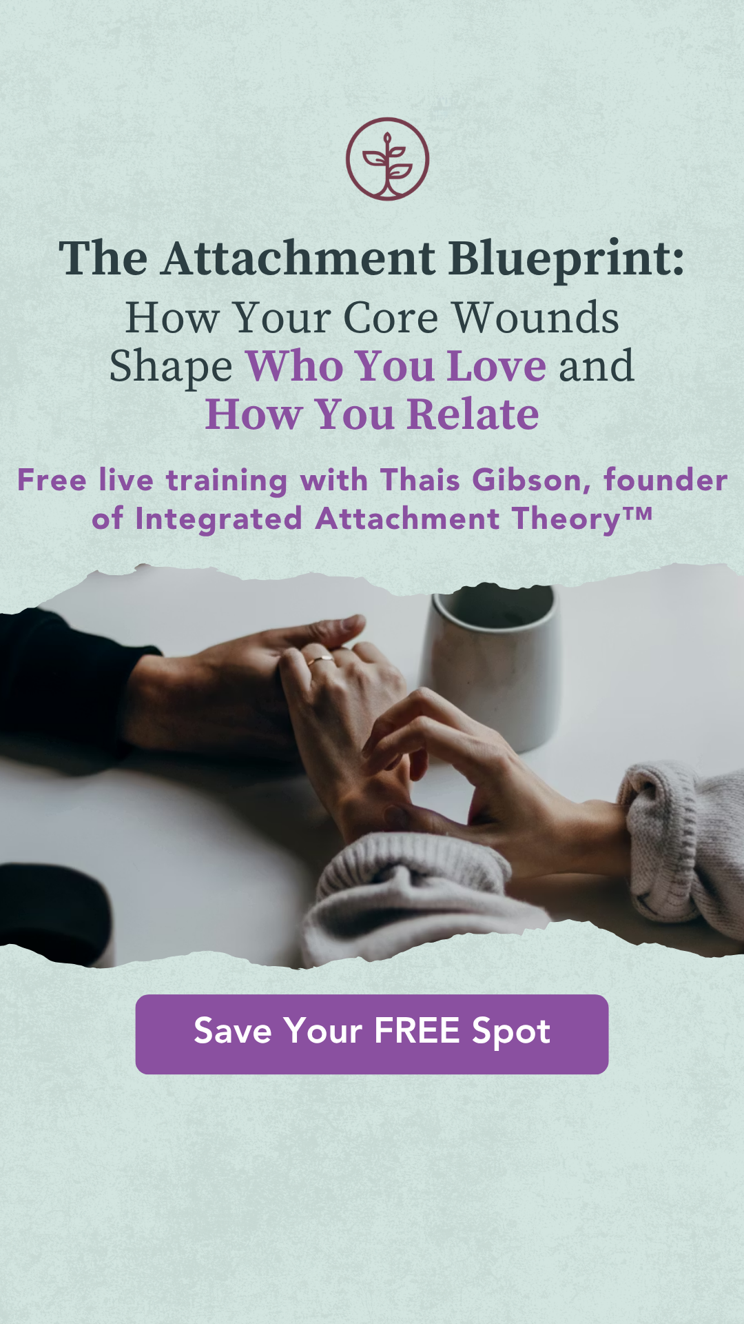 The Personal Development School Facebook ad: Identify your core wounds. Free.