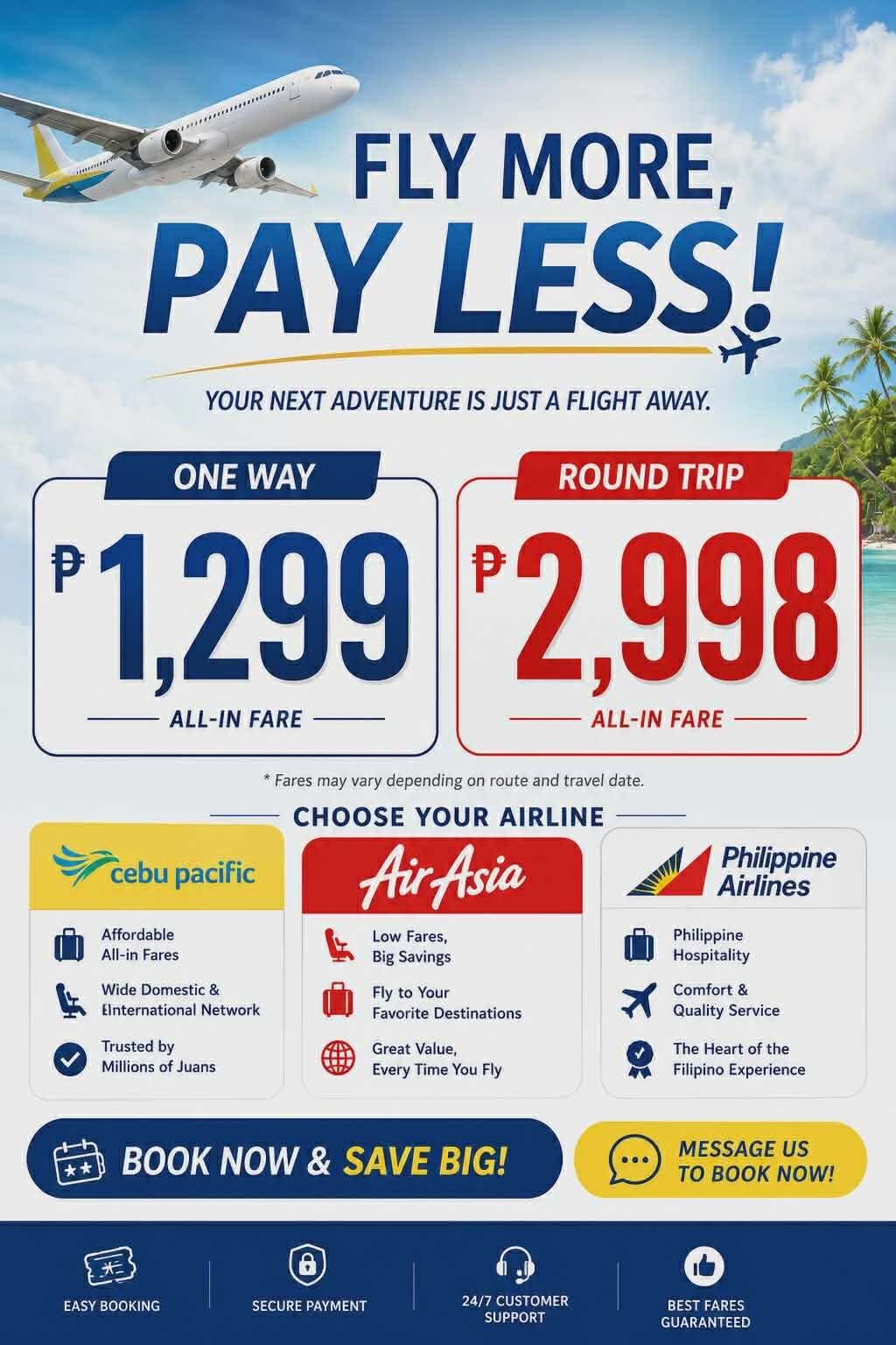 Philippine Travel and Tour Facebook ad: Dream destinations are now within reach!