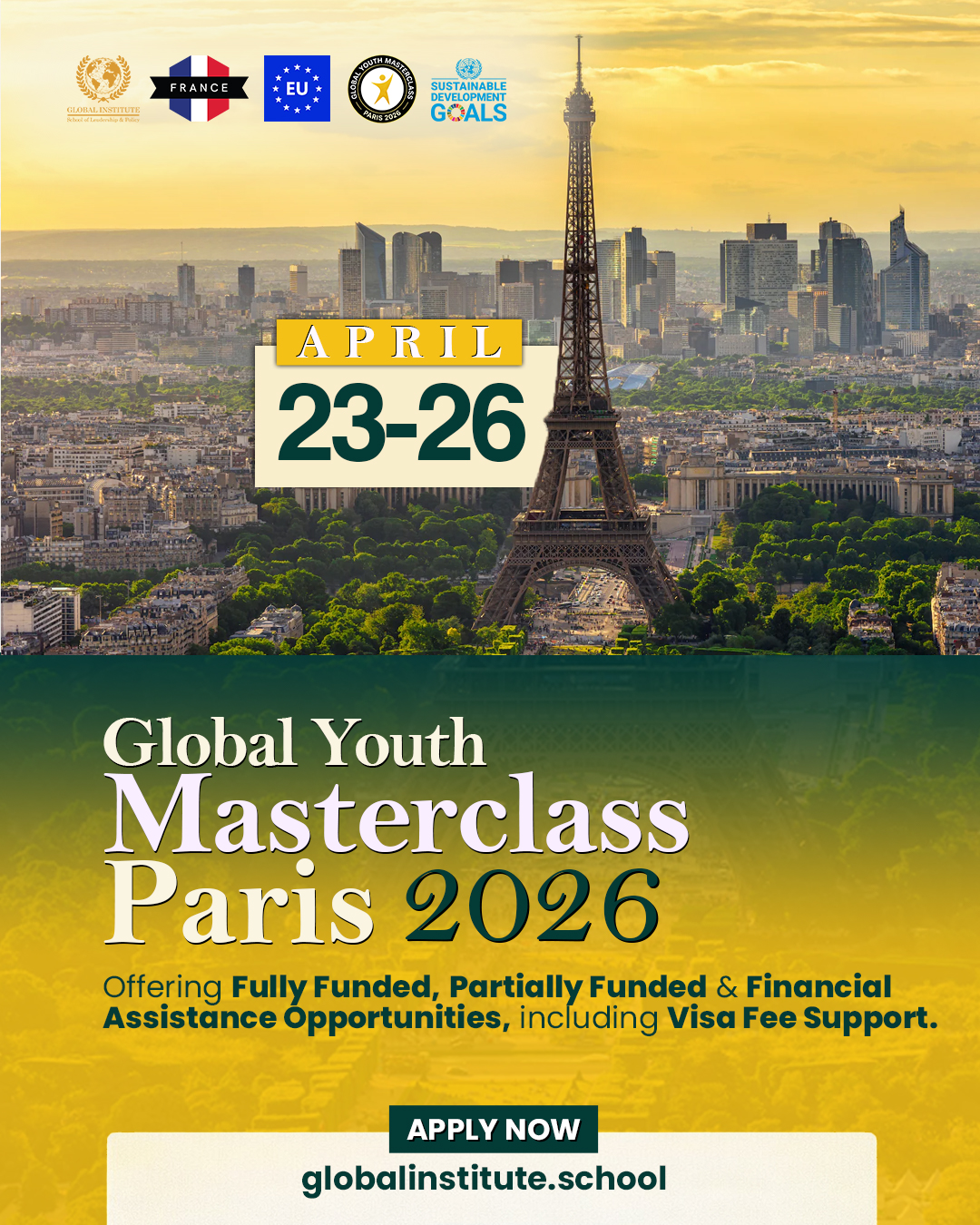Global Institute / School of Leadership and Policy Facebook ad: Europe - Fully Funded
