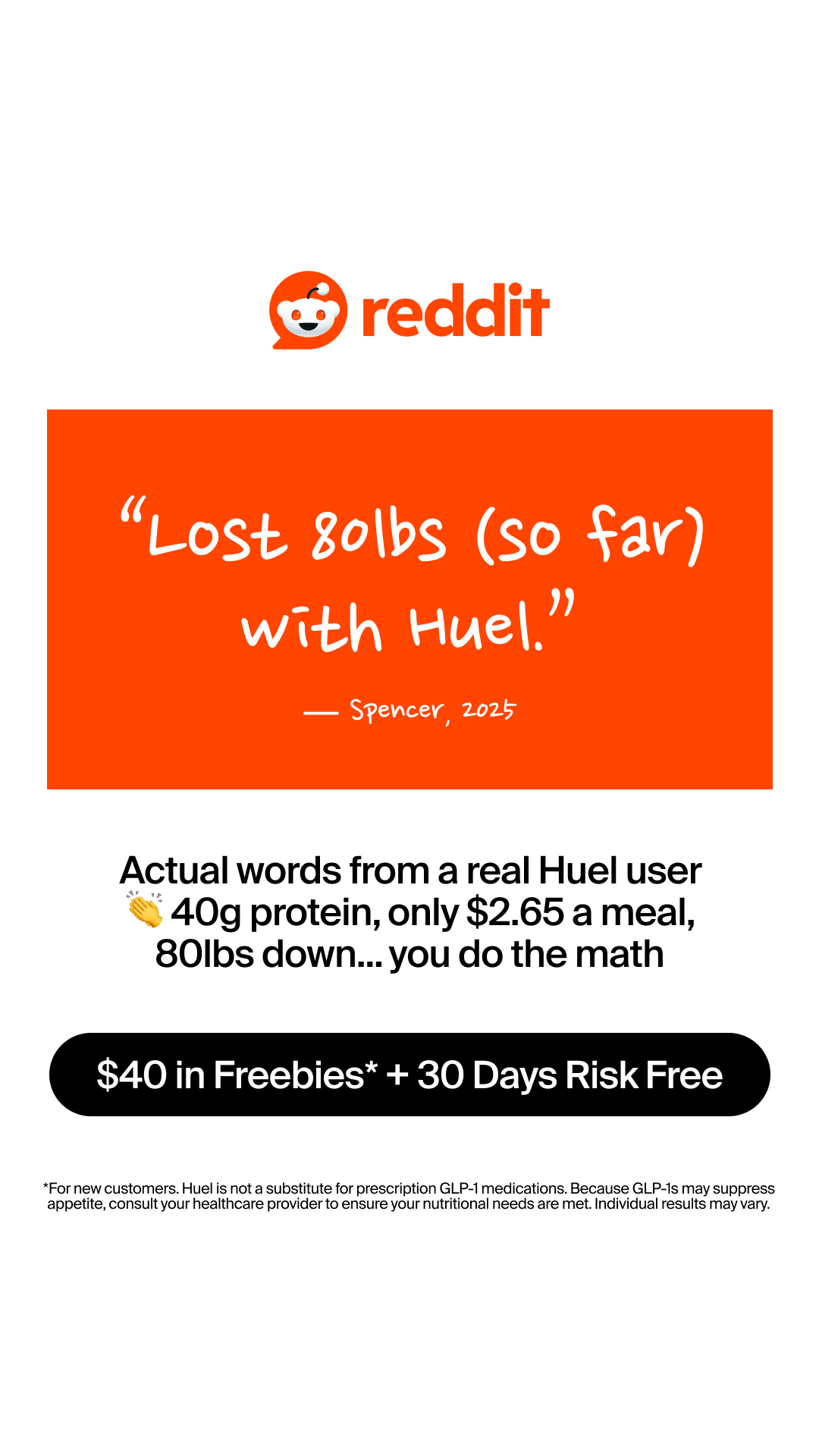 Huel Facebook ad