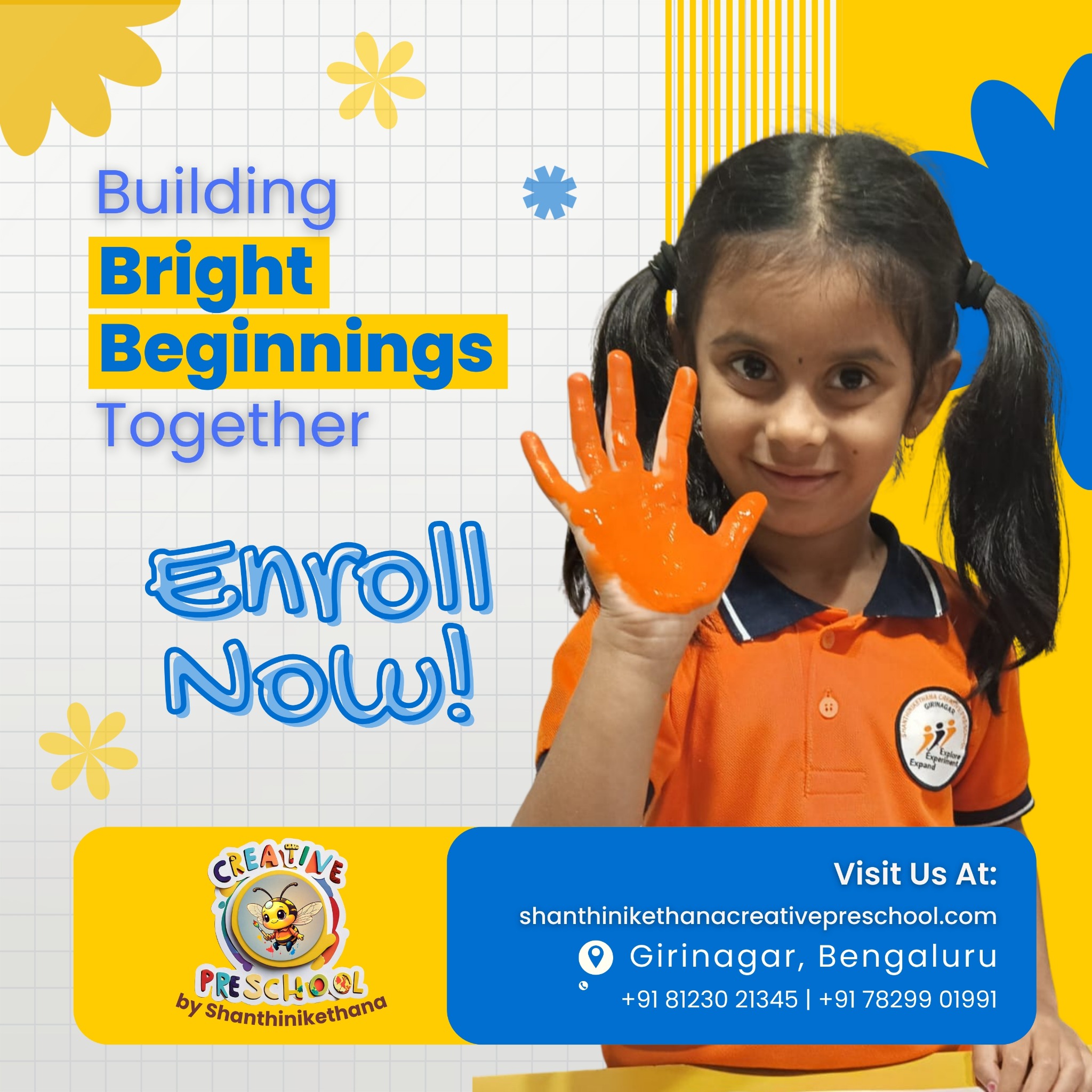 Shantinikethana Creative Preschool Facebook ad: Building Bright Beginnings