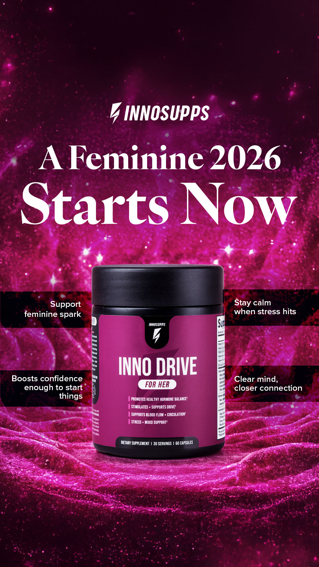 Inno Drive: For Her by Inno Supps Facebook ad from Jan 4, 2026