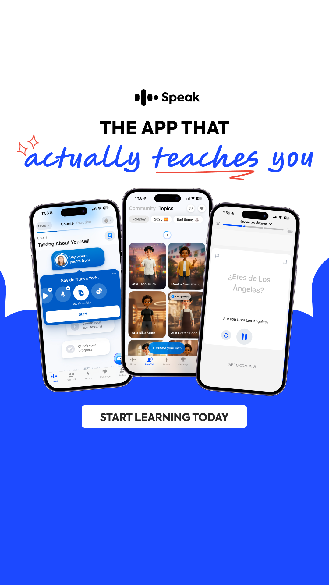 Speak Facebook ad