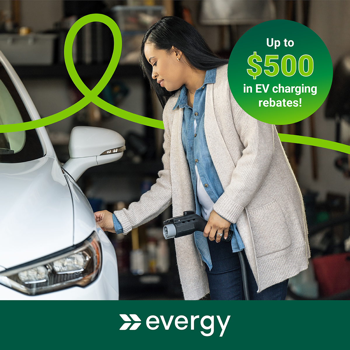 Evergy Facebook ad: EV Charging Rebate!