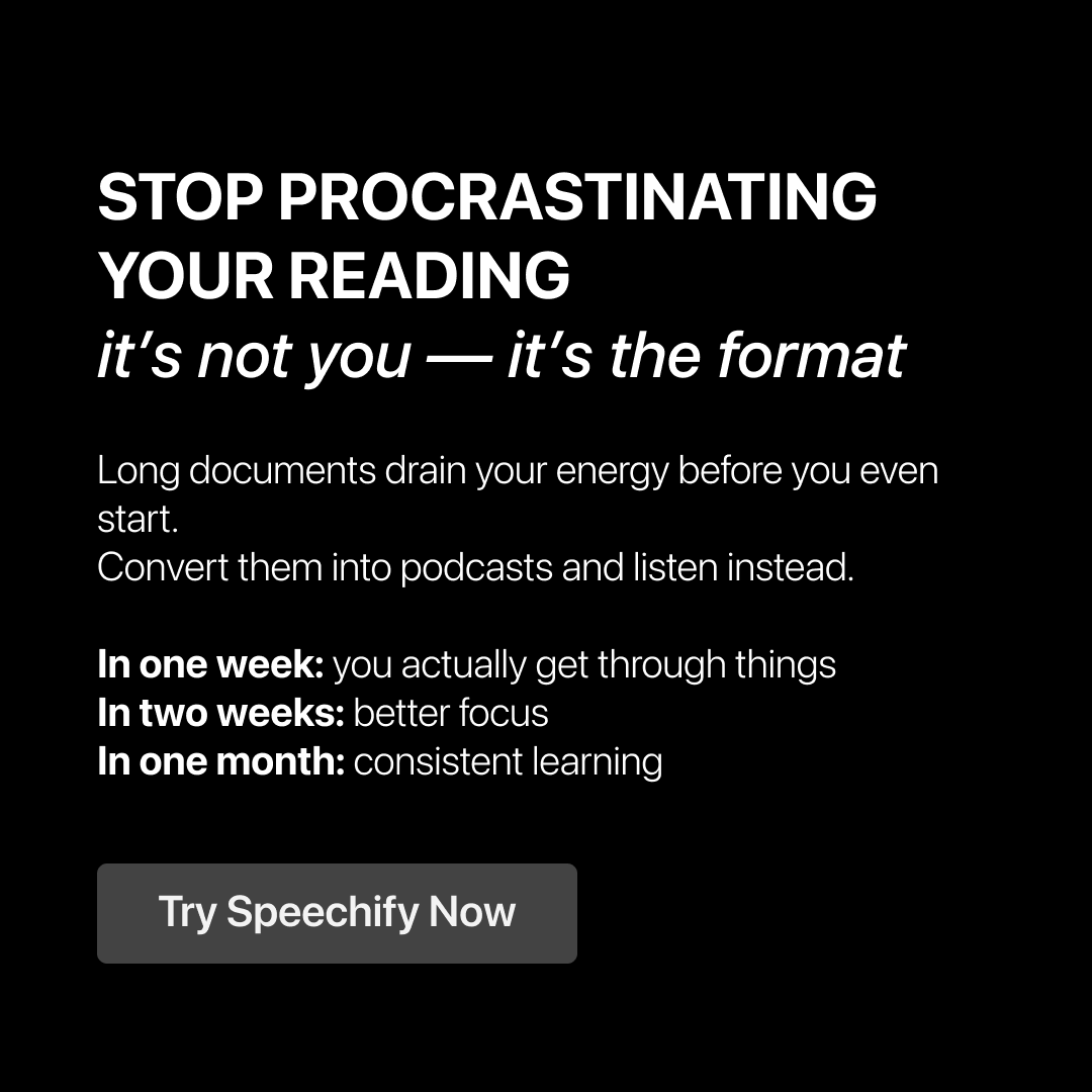 Speechify Facebook ad