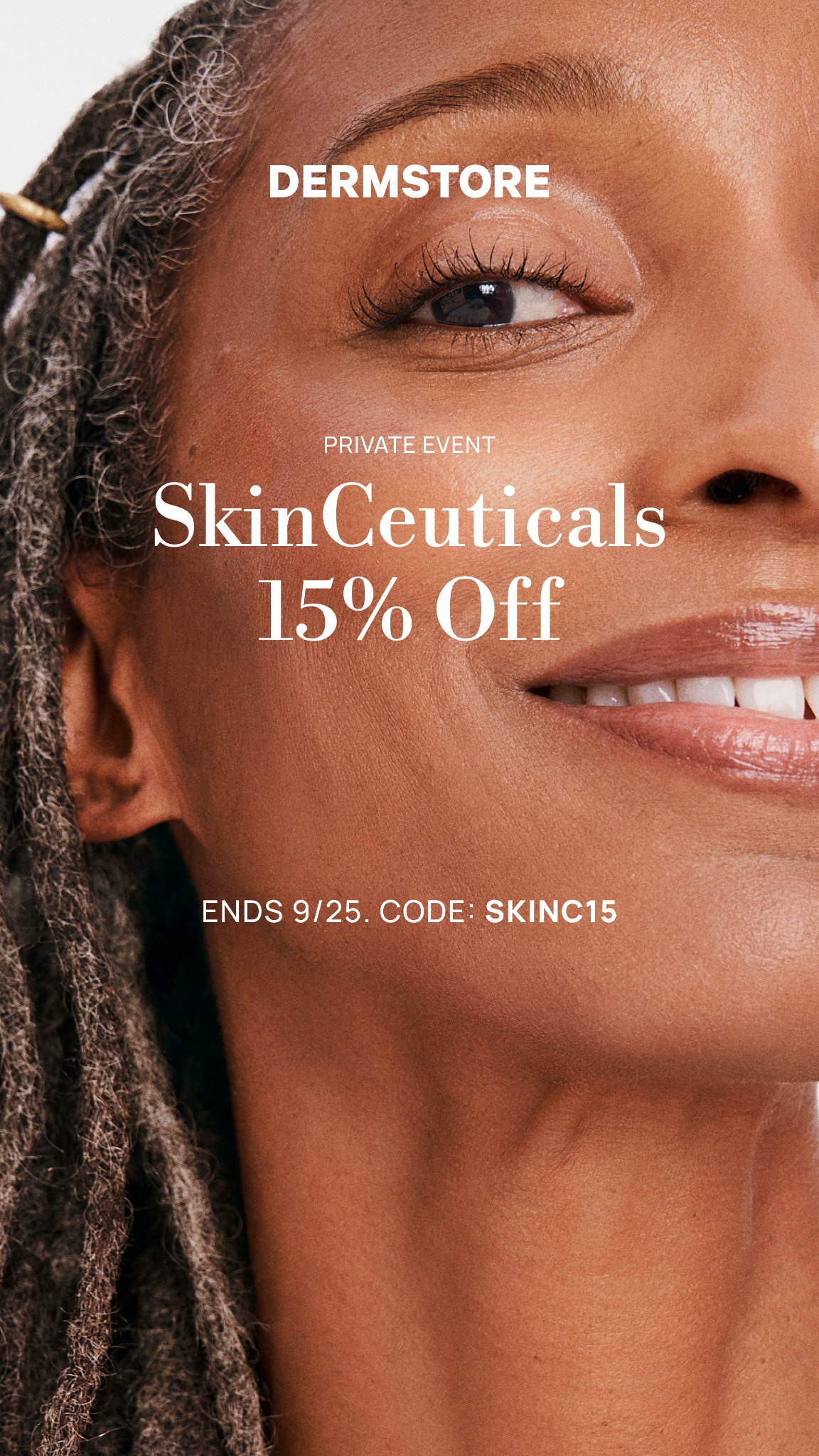 Dermstore Facebook ad: Private Sale ends 9/25. Code: SKINC15