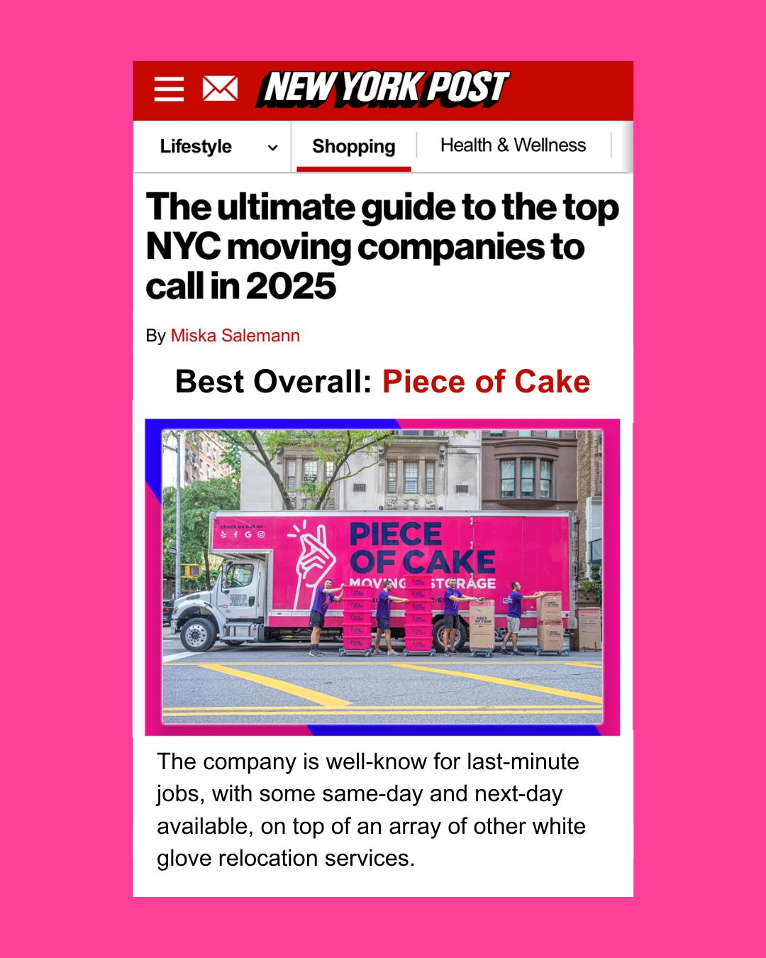Piece of Cake Moving & Storage Facebook ad