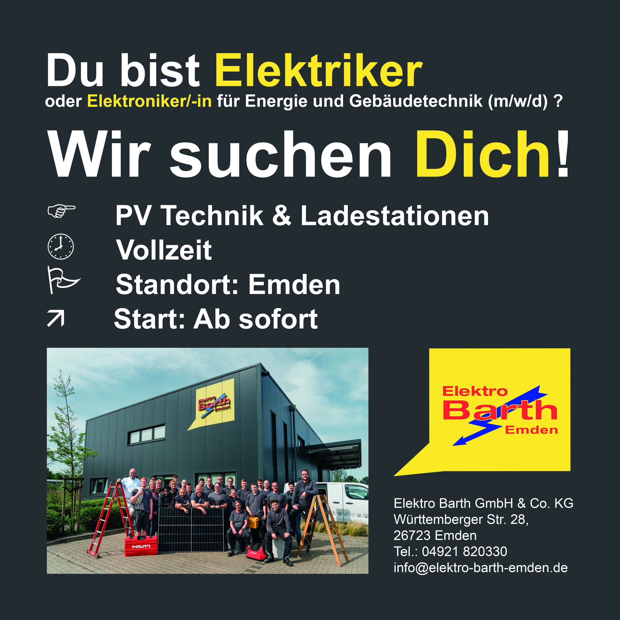 Elektro Barth GmbH & Co. KG Facebook ad: Job bei Elektro Barth
