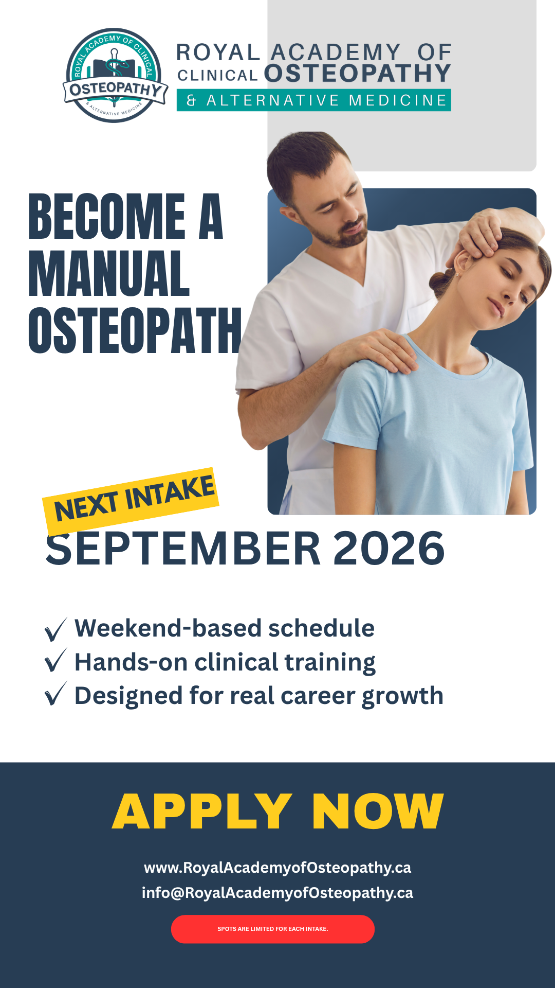 Royal Academy of Clinical Osteopathy Facebook ad from Jun 27, 2026